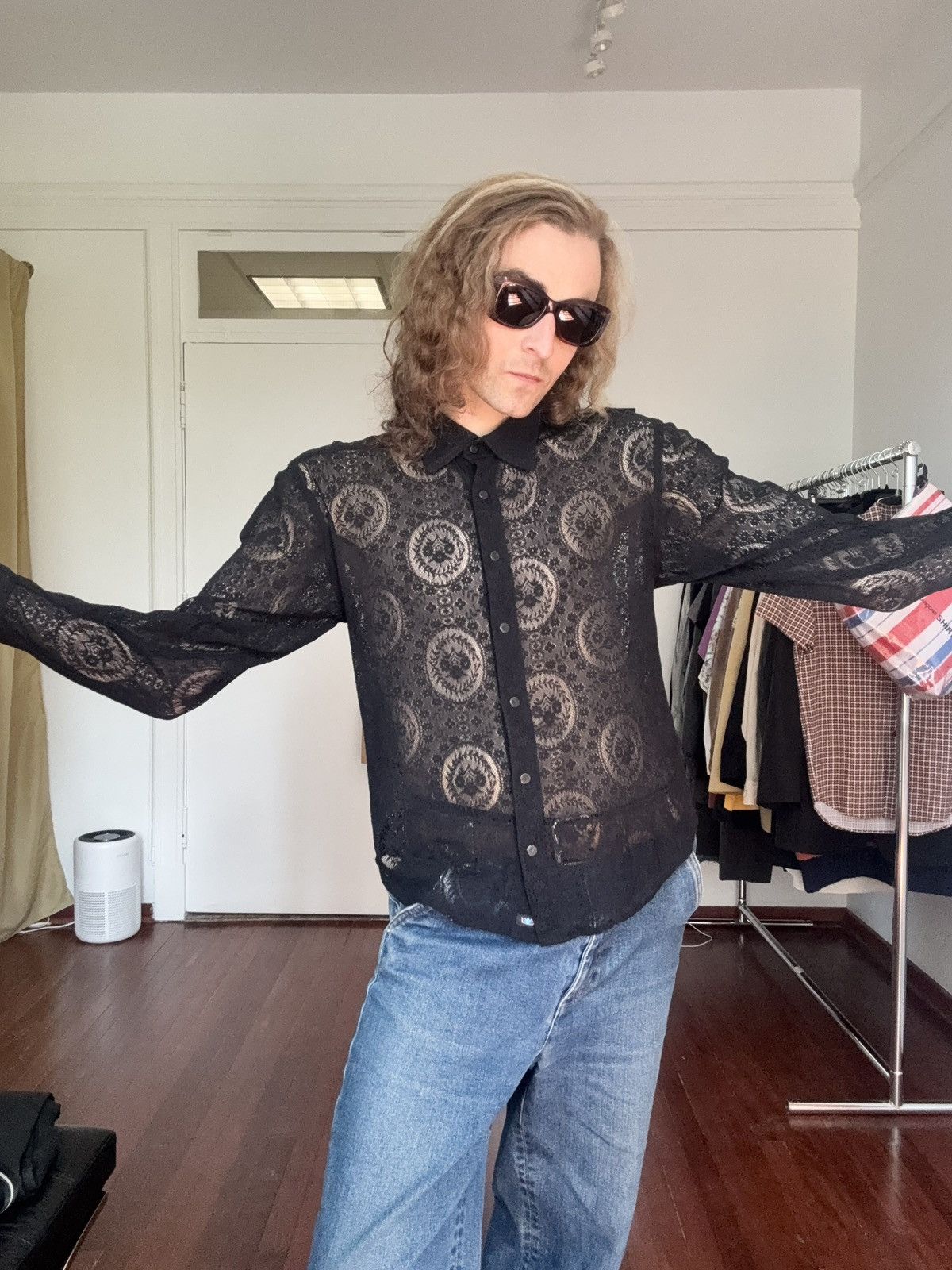 Todd Oldham Todd Oldham Vintage 1990’s Lace Snap Button Blouse Size M / US 6-8 / IT 42-44 - 16 Thumbnail