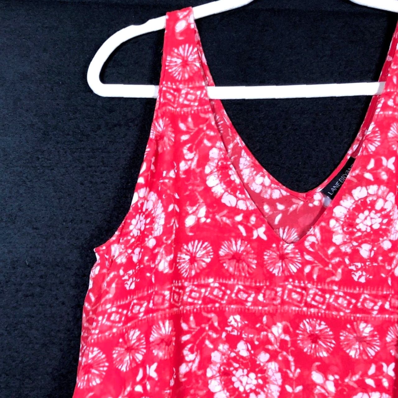 Vintage Lane Bryant Womens Blouse Sleeveless V-Neck Pink White 14 Tank Chiffon Polyester Casual Travel Workwear Size XL / US 12-14 / IT 48-50 - 4 Thumbnail