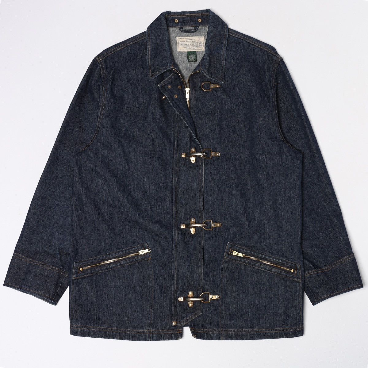 Ralph Lauren Ralph Lauren Jeans Company Fireman Denim Coat Jacket Buckle Size US L / EU 52-54 / 3 - 3 Thumbnail