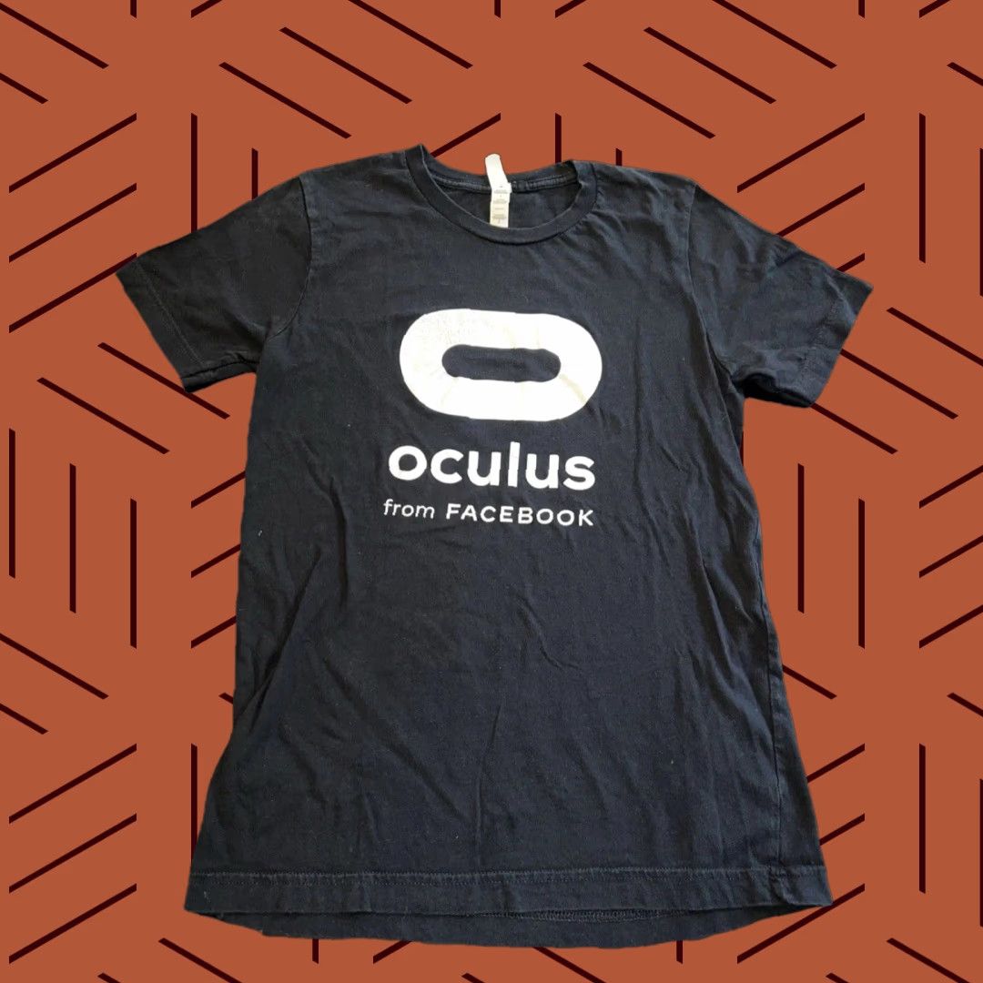 Vintage Meta Facebook Oculus Logo Shirt Mens Small Black Canvas Graphic Print Crew Neck Short Sleeve All Seasons Vid​eo Gaming 92s Size US S / EU 44-46 / 1 - 1 Thumbnail