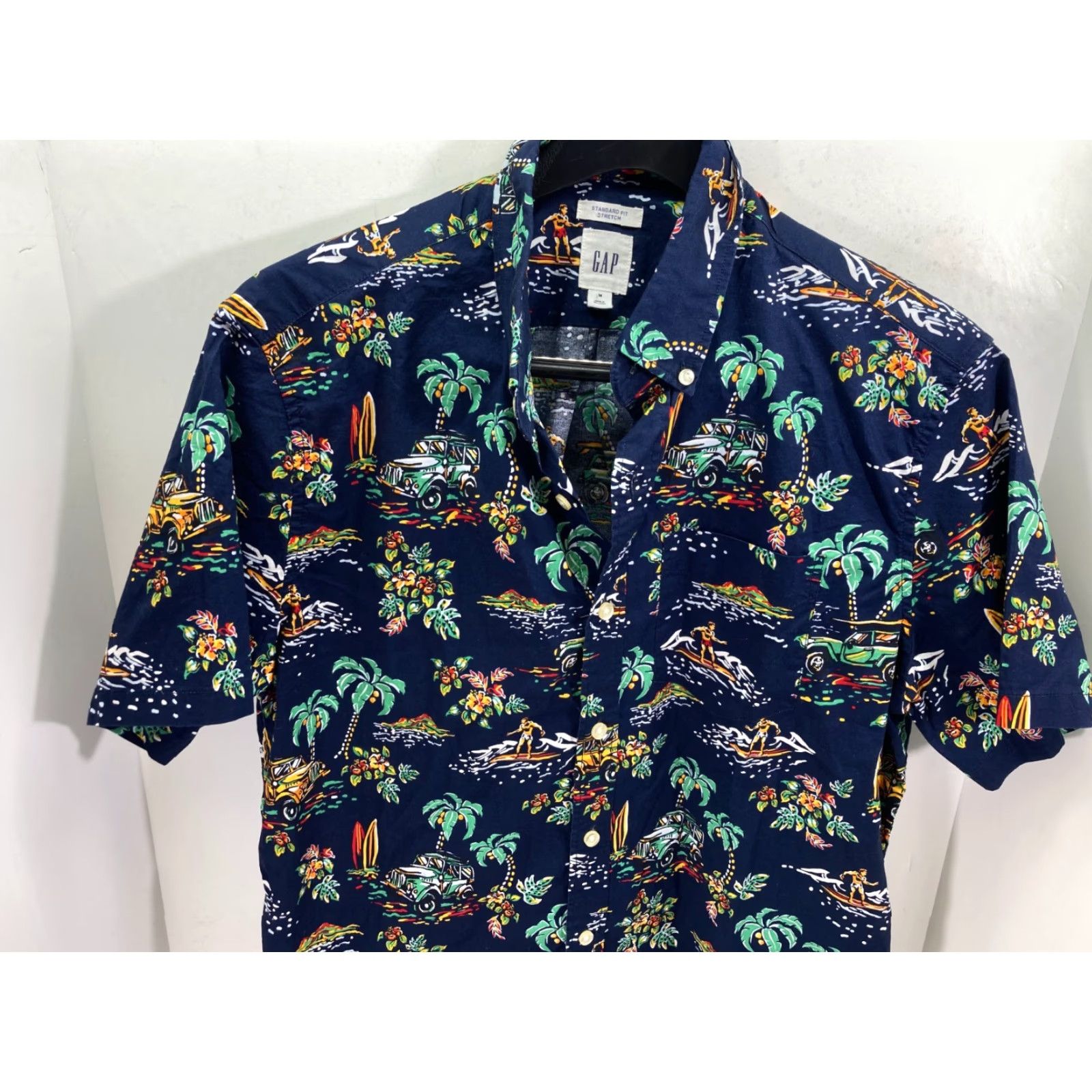 Gap Gap Hawaiian Shirt Mens Medium Blue Palm Tree Graphic Standard Fit Short Sleeve Size US M / EU 48-50 / 2 - 2 Thumbnail