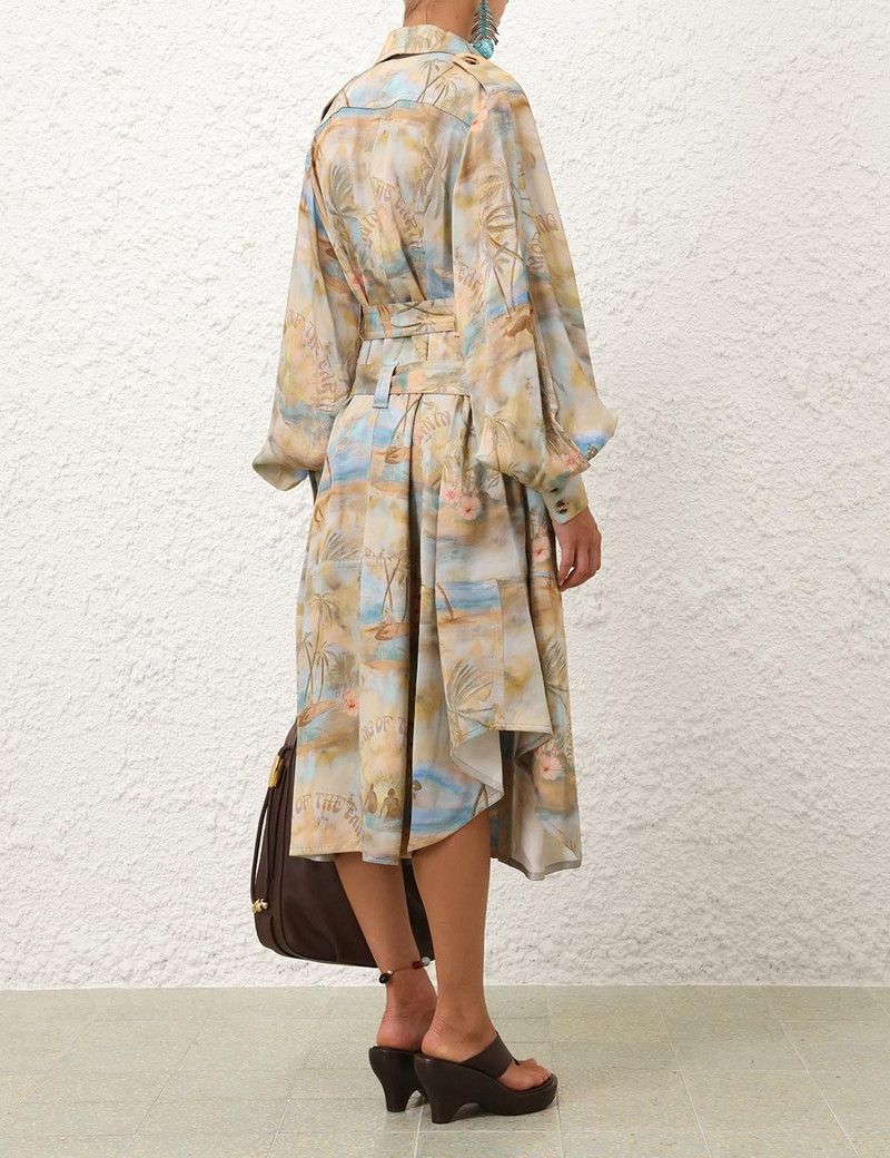 Zimmermann oc11z0226 Illuminate Cargo Midi Dress in Multicolor Size S / US 4 / IT 40 - 4 Thumbnail