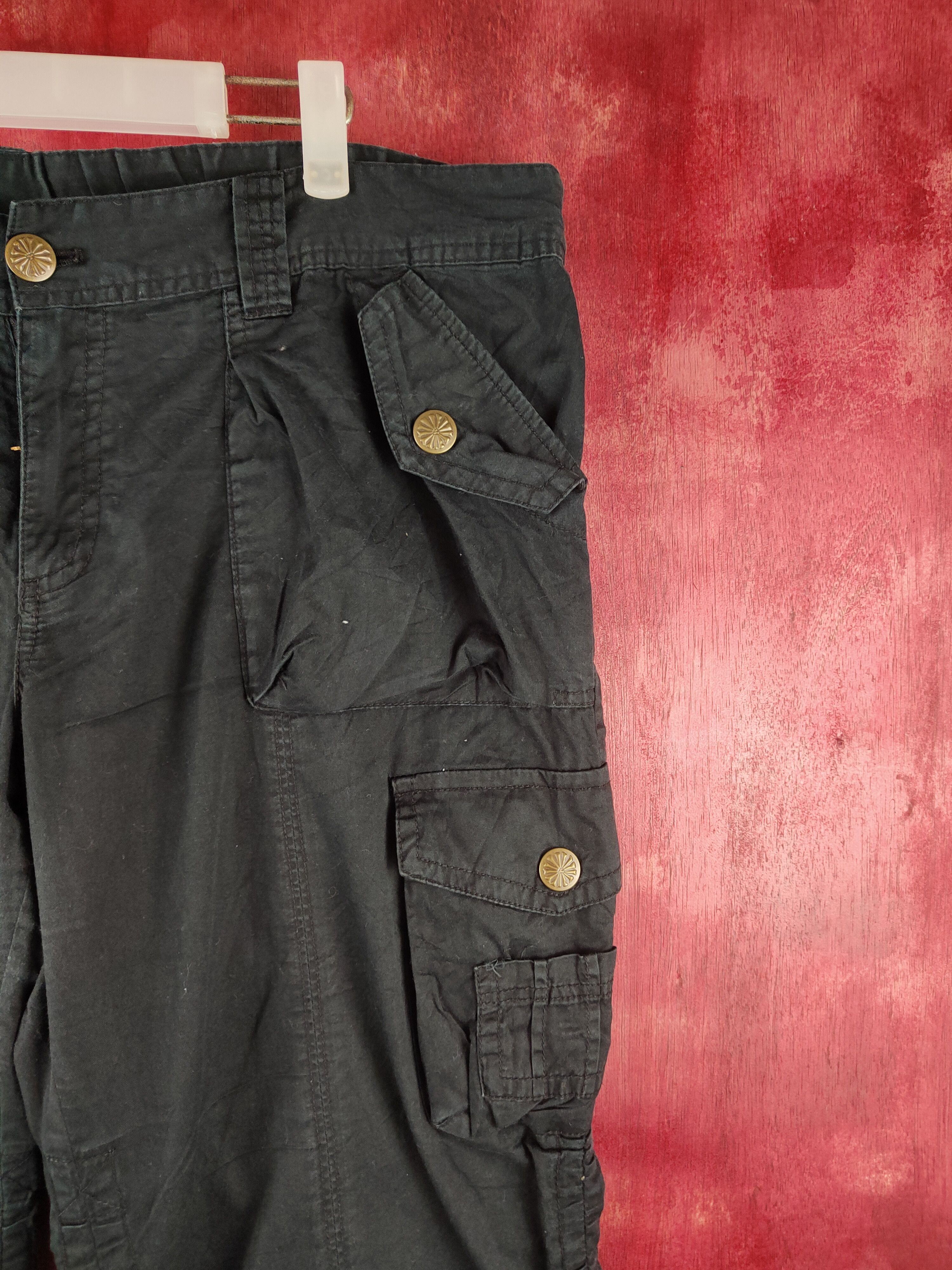 Japanese Brand Japanese Brand Black Short cargo Pants N#S49 Size US 37 - 5 Thumbnail