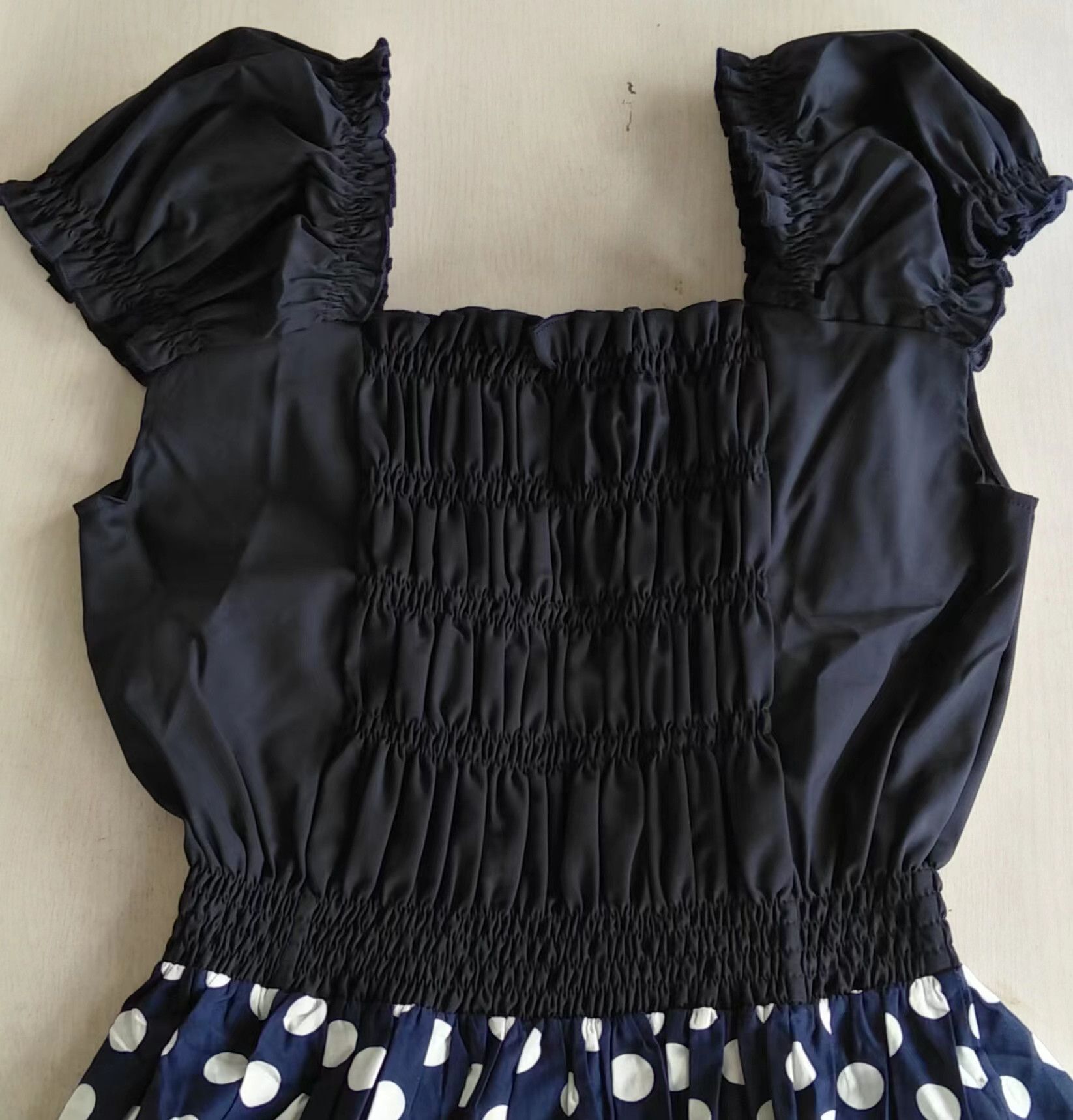 Other Dark Blue Patchwork Polka Dot Plus Size Women Dress Size L / US 10 / IT 46 - 3 Thumbnail
