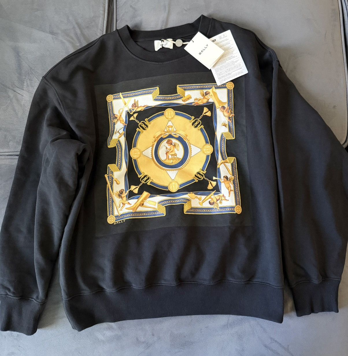 Bally Bally Black and Gold Angels Baroque Print Mens Sz XL Size US XL / EU 56 / 4 - 1 Thumbnail