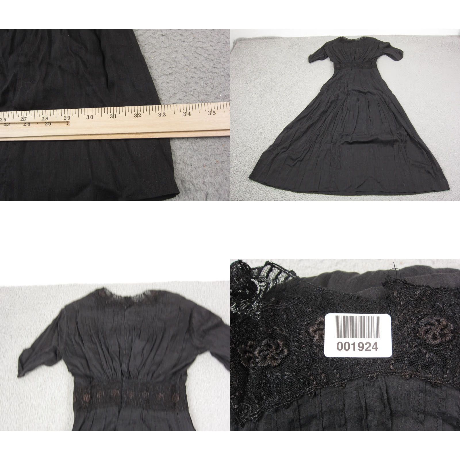 Vintage VINTAGE True Vintage Voil Dress Womens XS Black Lace Midi 1900s C&C California Size XS / US 0-2 / IT 36-38 - 10 Thumbnail