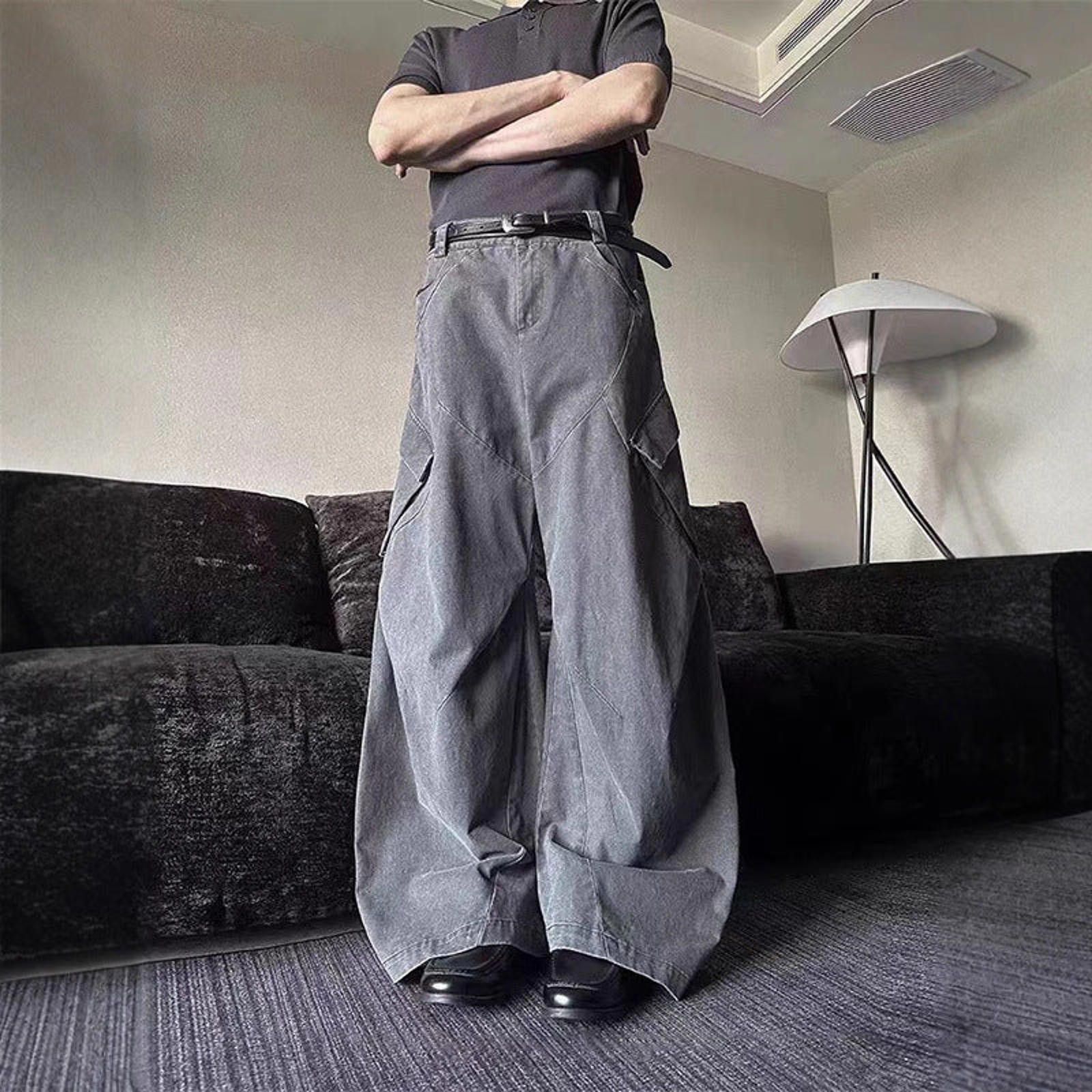 Other Olive Green Wide Leg Cargo Pants, Baggy Fit Pants Size US 30 / EU 46 - 6 Thumbnail