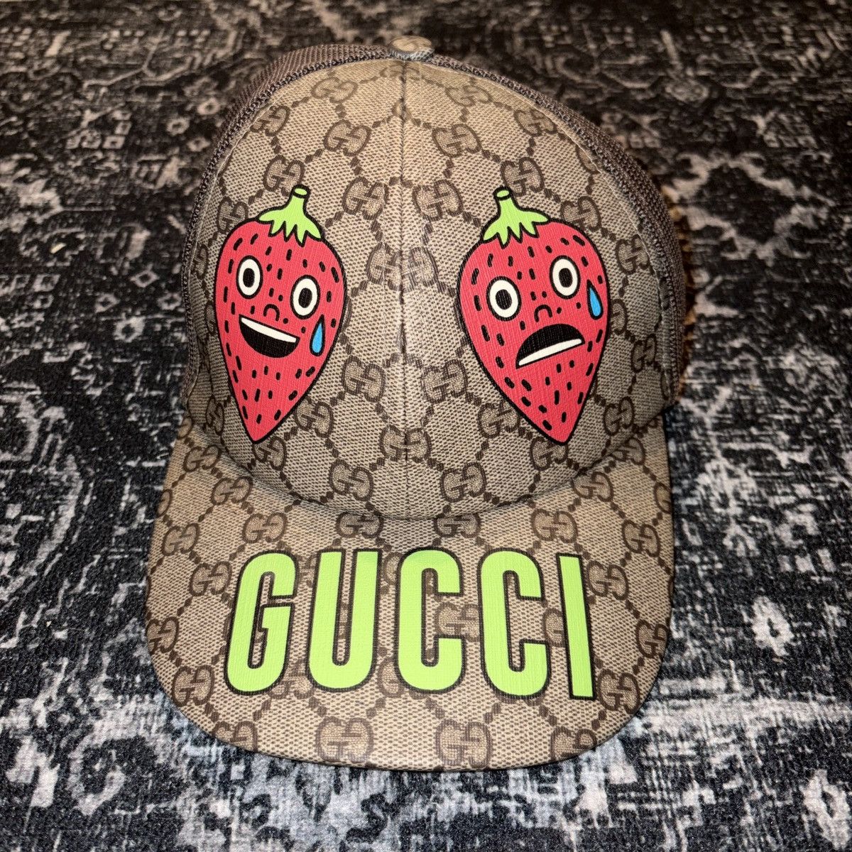Gucci gucci strawberry logo print cap Size ONE SIZE - 1 Thumbnail