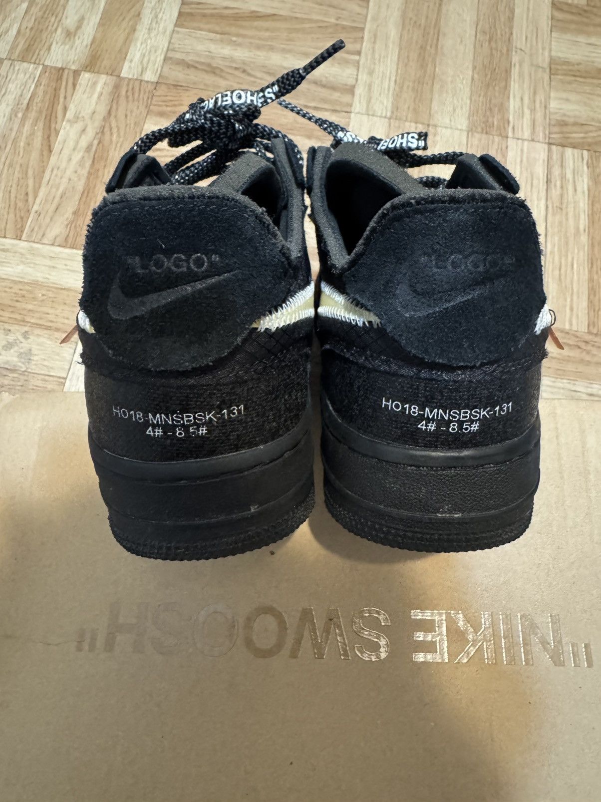 Nike × Off-White Off-White Nike Air Force 1 Black Size US 5.5 / EU 38 - 4 Thumbnail