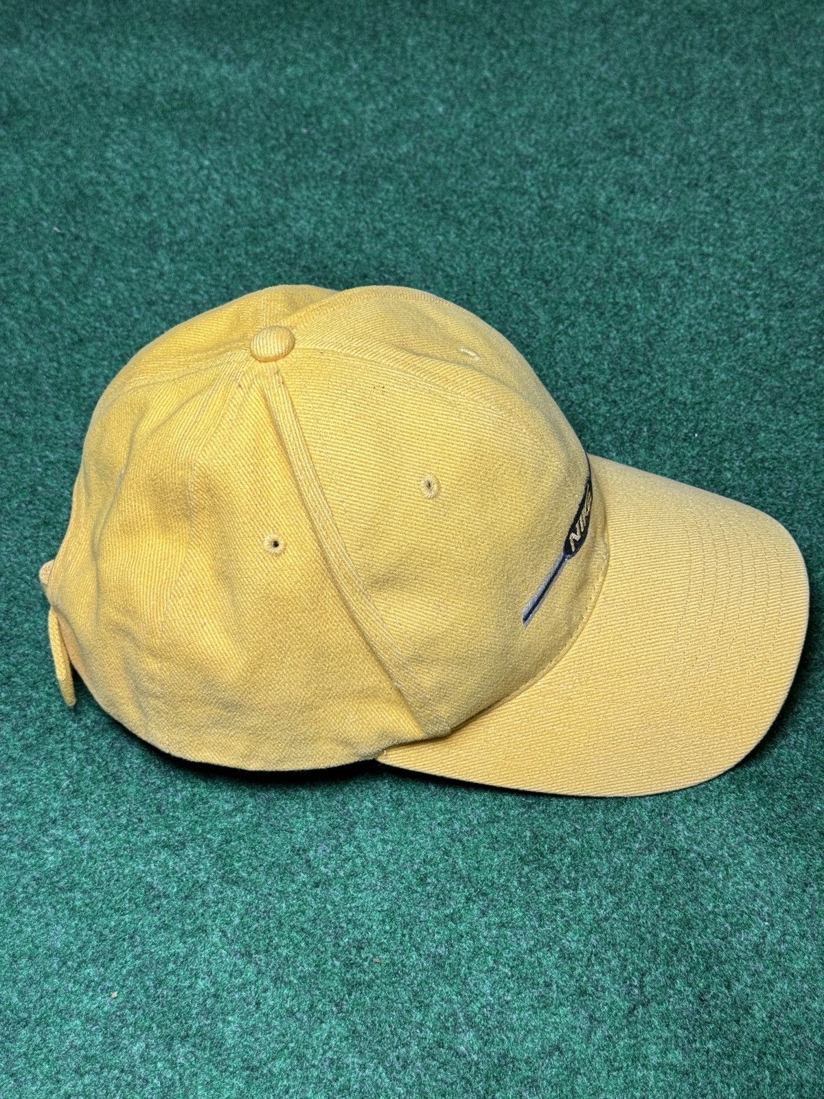 Nike × Vintage Vintage 90s Nike Yellow Strap Back Baseball Cap Hat Size ONE SIZE - 2 Thumbnail