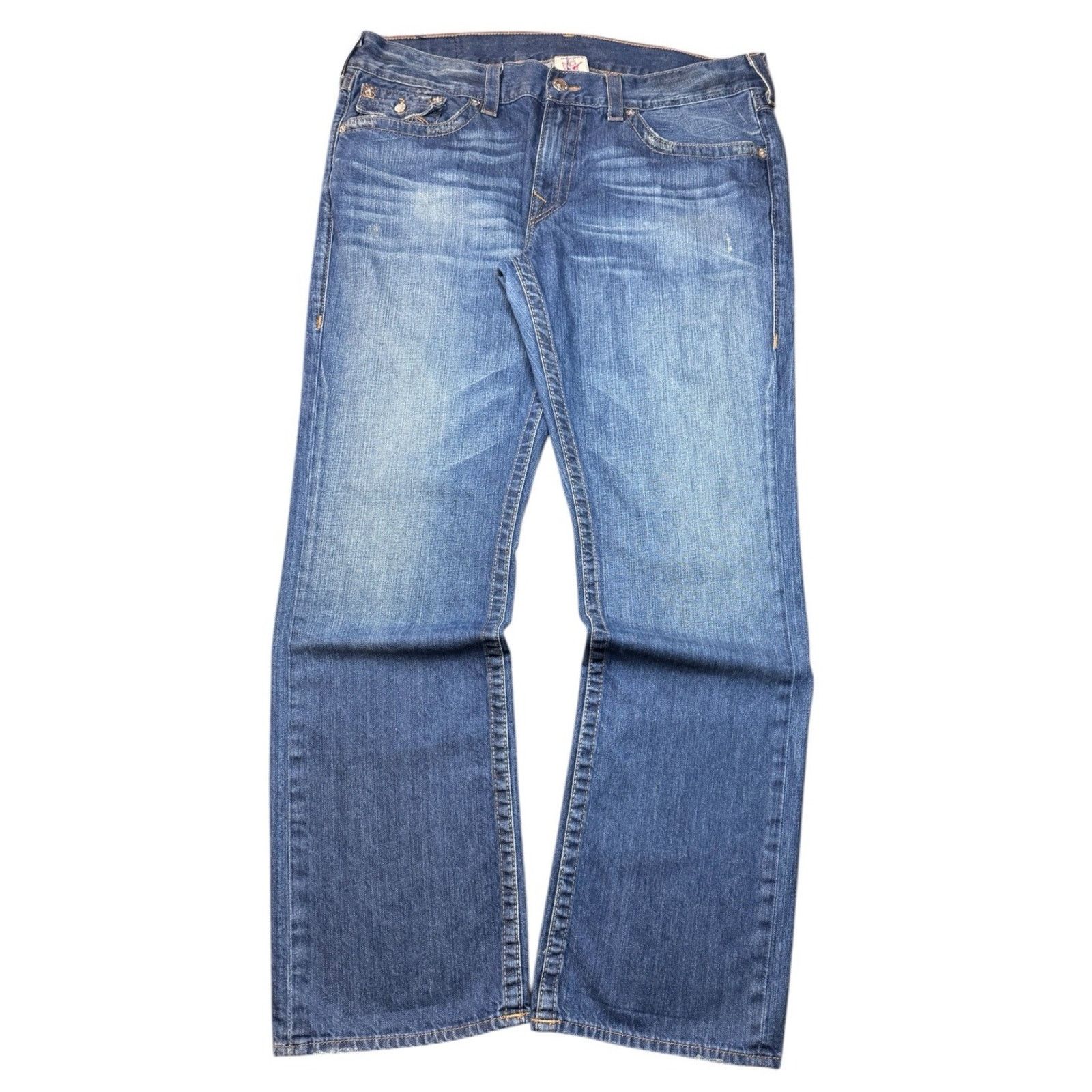 True Religion True Religion Mens Jeans 40x33 Stitch Denim USA Straight Fit Size US 40 / EU 56 - 2 Thumbnail