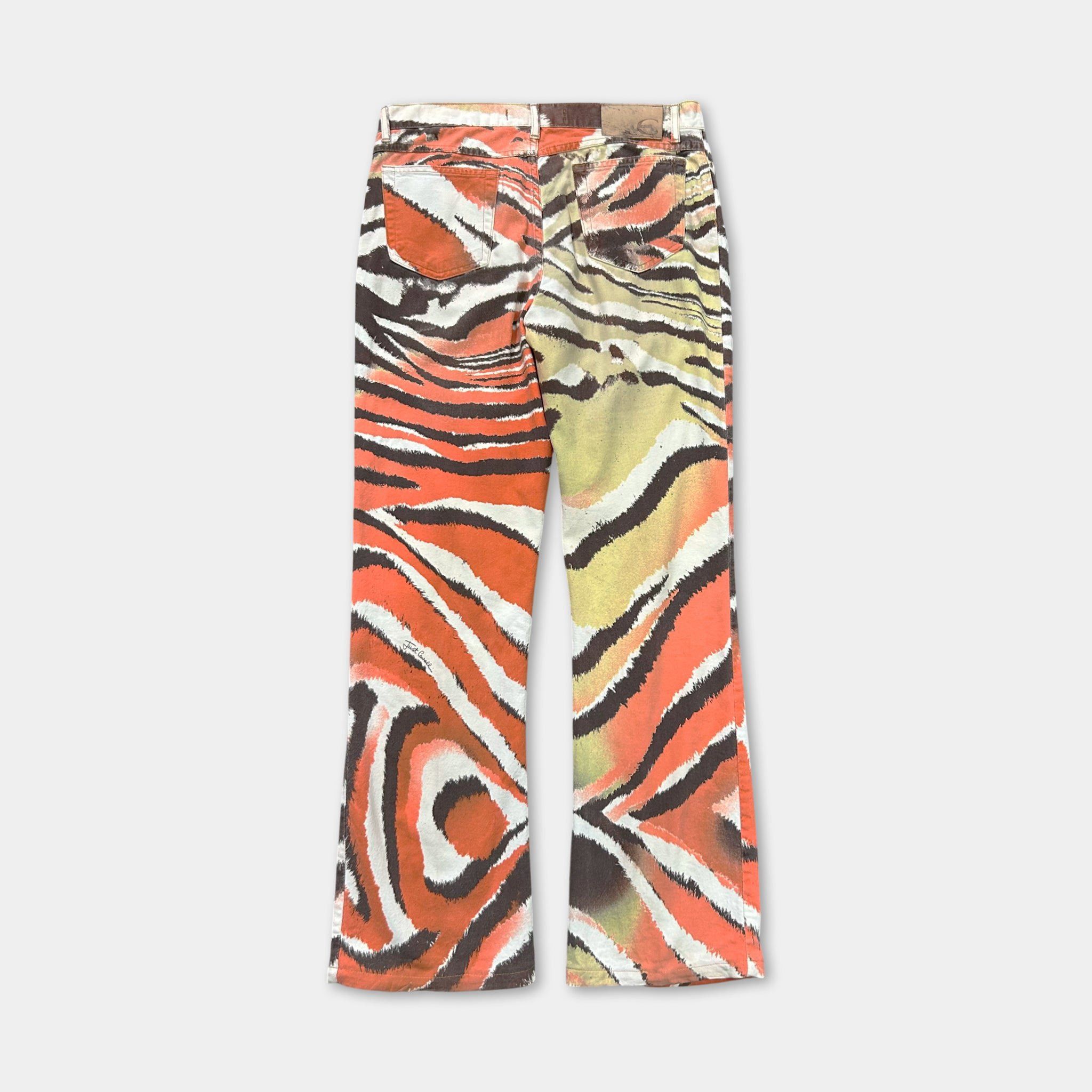 Roberto Cavalli Just Cavalli 2000s Psychedelic Orange Zebra Pants Size US 28 / EU 44 - 4 Thumbnail