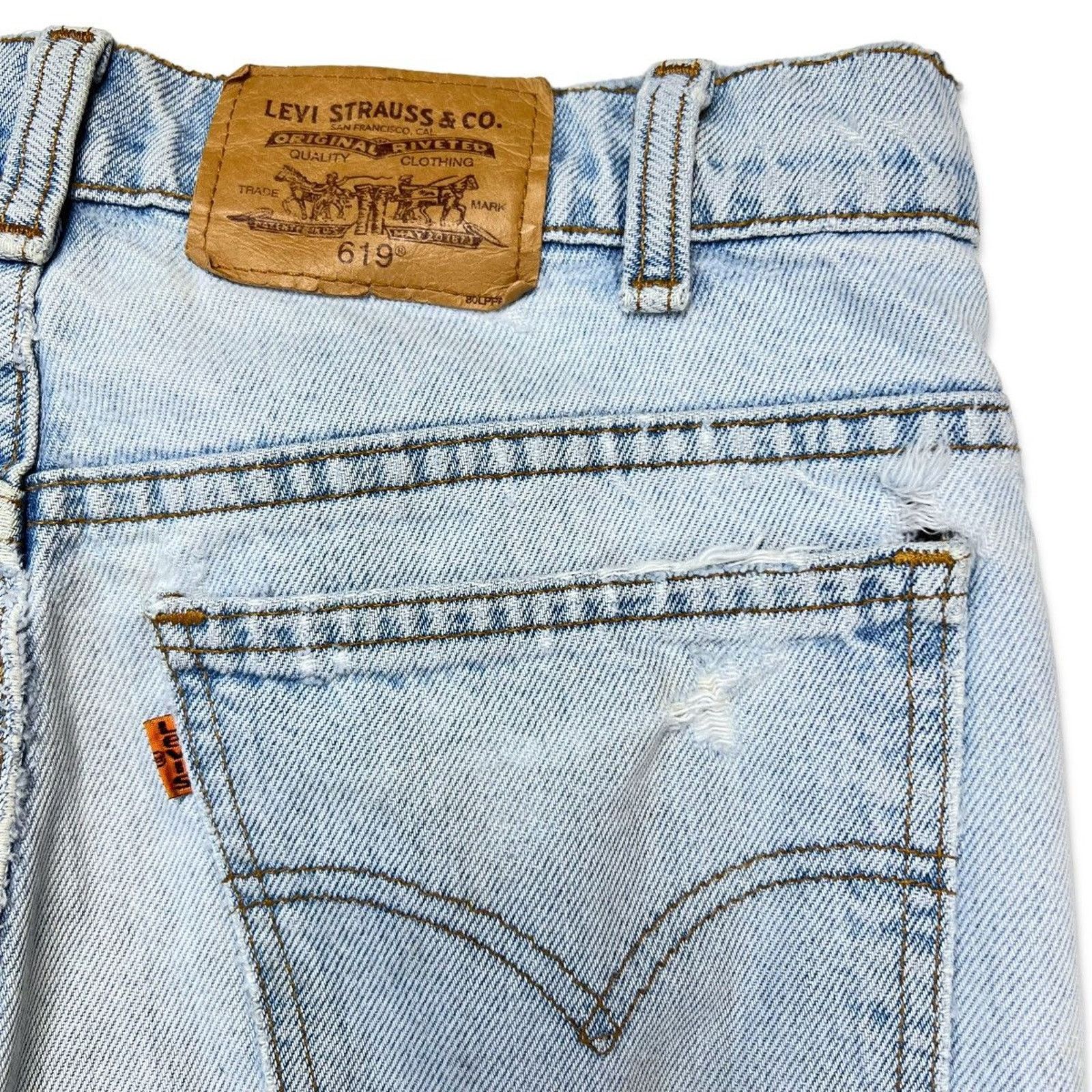 Levi's × Vintage 619 Levi's Jeans 31x29 Distressed Orange Tab Faded 90s Denim Size US 31 - 7 Thumbnail