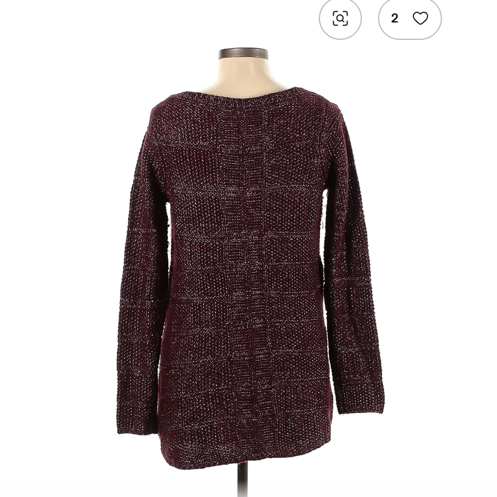 Other White House Black Market Burgundy Pullover Sweater Size L Size L / US 10 / IT 46 - 2 Thumbnail