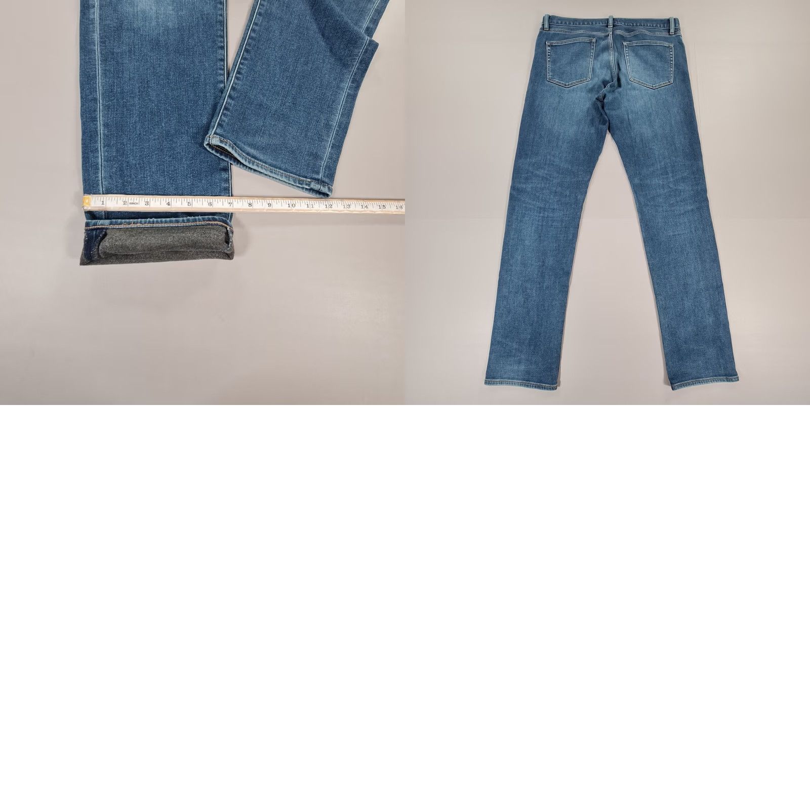 Uniqlo Uniqlo Jeans Blue W35 L34 Slim Tapered Stretch Denim Lined Mens Jeans Regular Fit 5 Pockets Zip Fly Pockets Stretch Denim Men Size US 35 - 8 Thumbnail