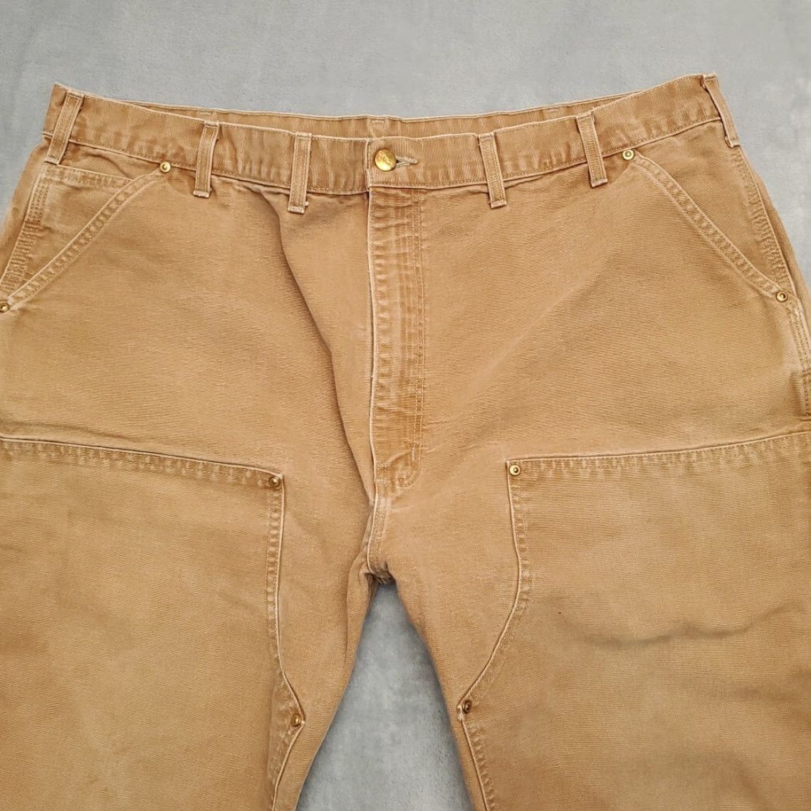Carhartt VINTAGE Carhartt Pants Men 42x33 Brown Canvas Double Knee Carpenter 5-Pocket USA Mens Size US 42 / EU 58 - 3 Thumbnail