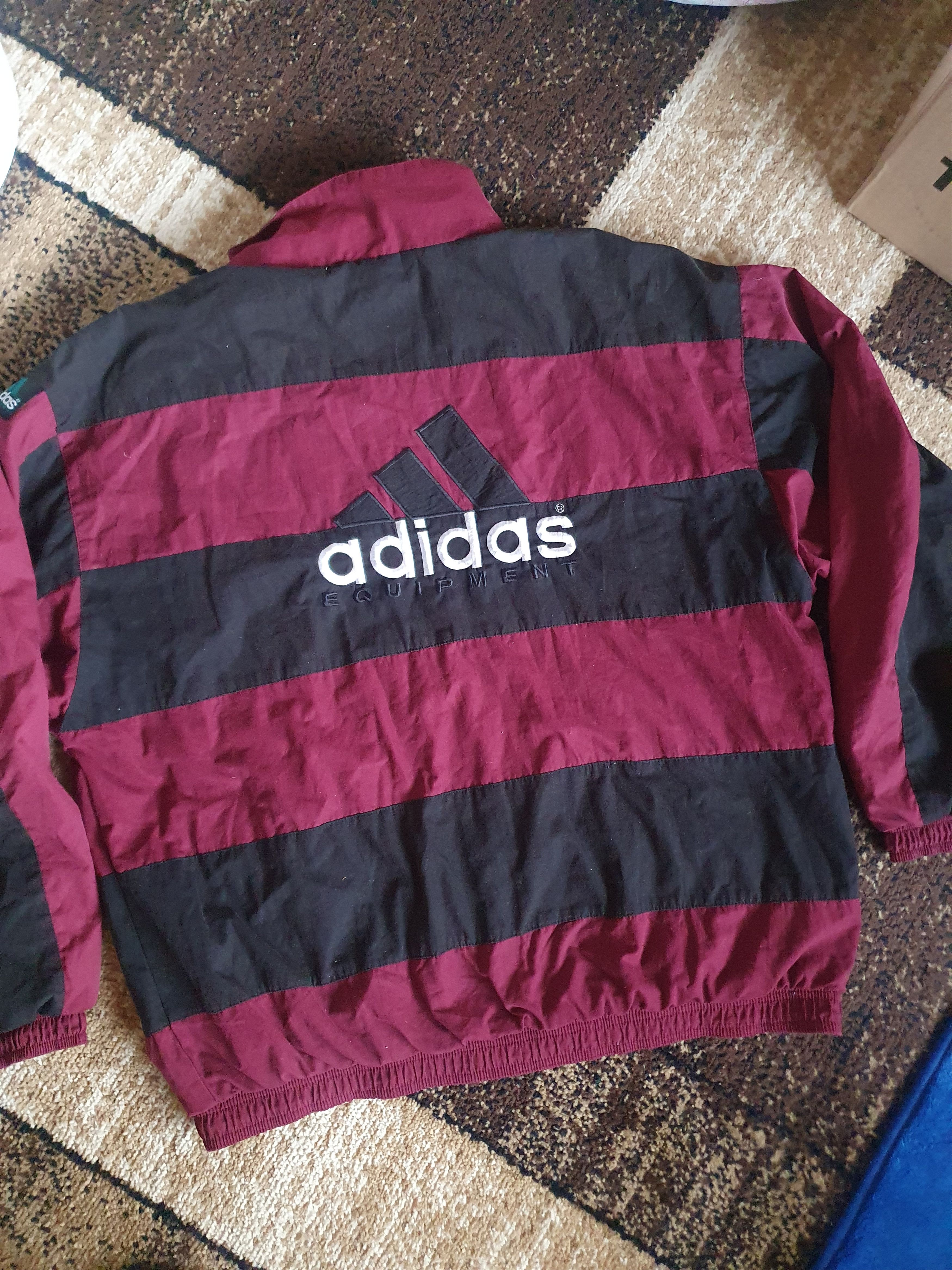 image of Adidas Equipment VTG Burgundy Black Track Jacket Size Xl, Men's