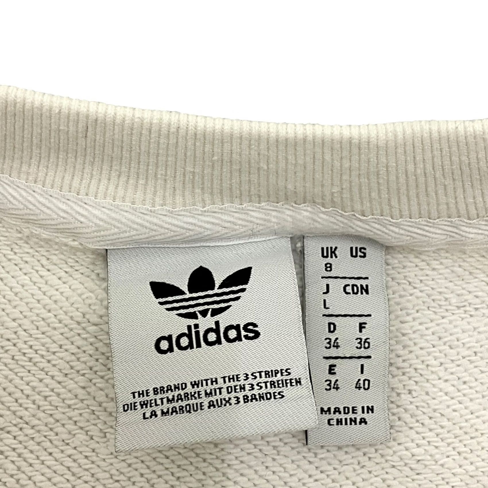 Adidas Adidas Originals Sweatshirt Womens Size 8 White Logo Crew Neck Pullover Size M / US 6-8 / IT 42-44 - 5 Thumbnail