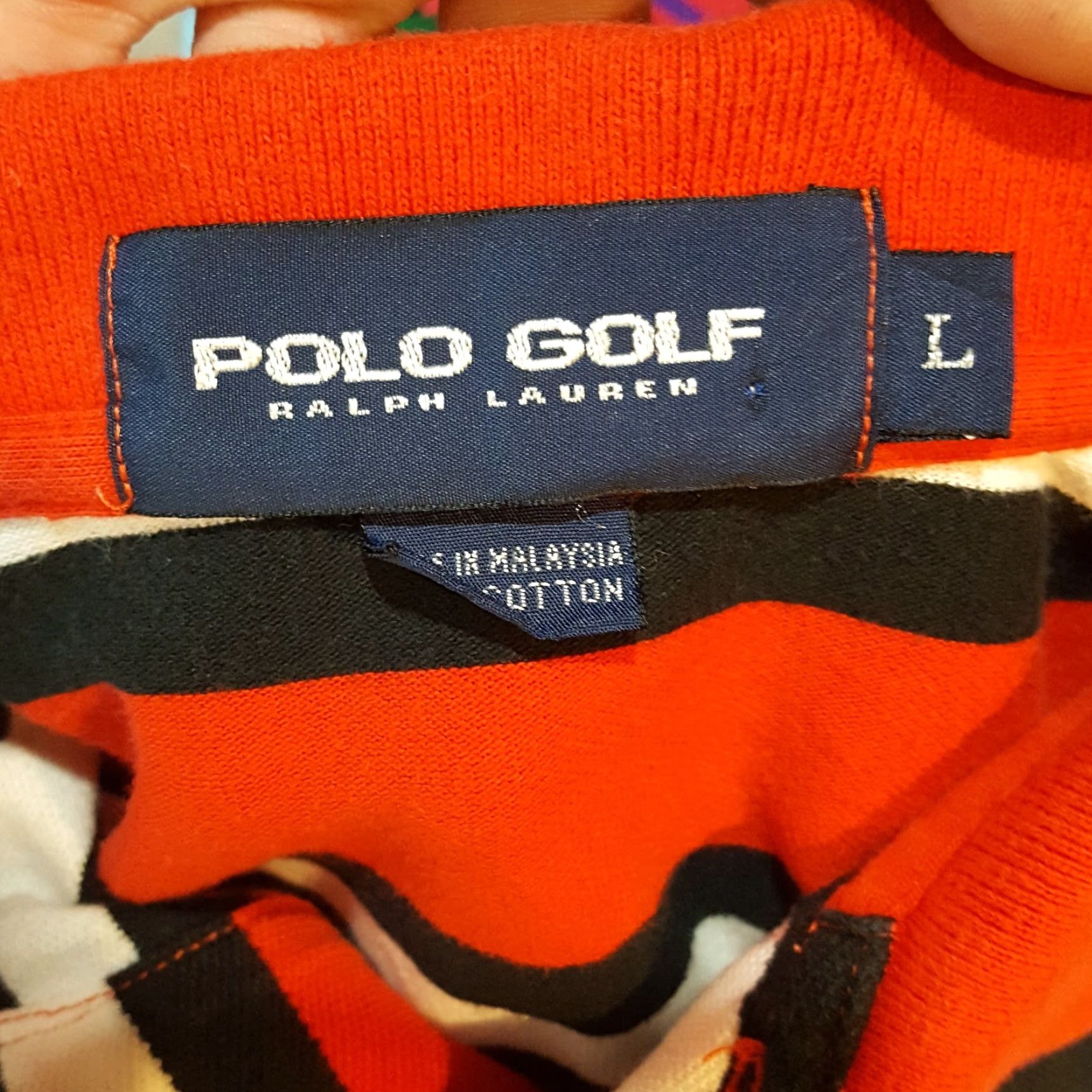Ralph Lauren VINTAGE Ralph Lauren Polo Golf Men’s Large Red Striped Cotton Button Collar Polo Shirt 90s Preppy Casual Size US L / EU 52-54 / 3 - 6 Thumbnail