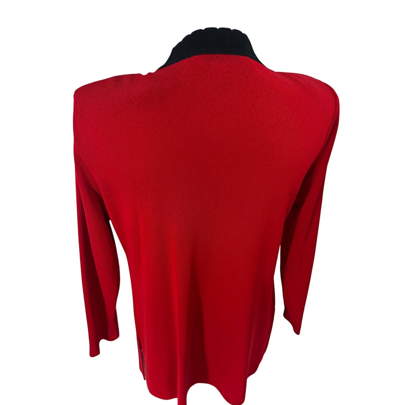 Vintage Misook Petite Vintage Red Black Cardigan Sweater XS Petite Size XS / US 0-2 / IT 36-38 - 4 Thumbnail