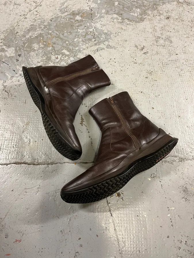 Prada 2000s Prada Dark Brown Leather Ankle Boots Size US 5.5 / EU 38 - 6 Thumbnail