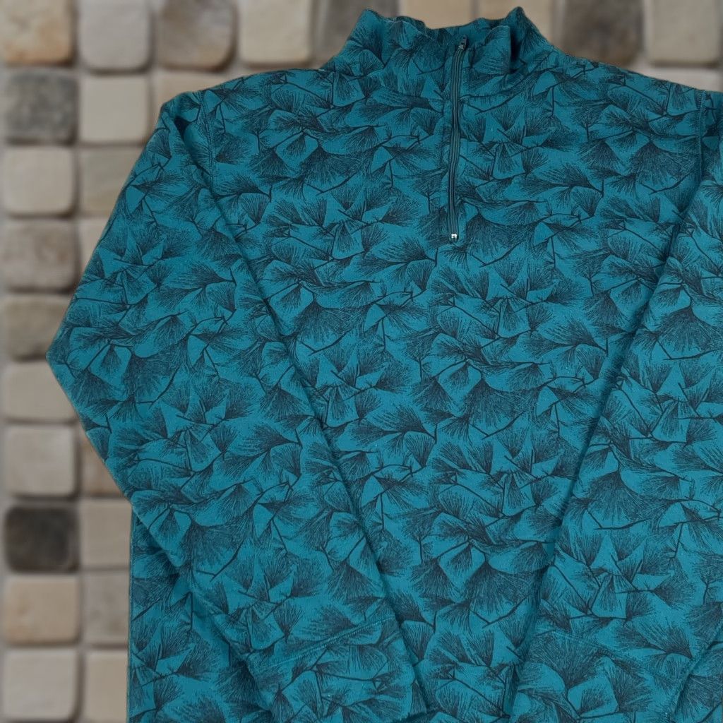 Vintage VINTAGE REI Sweater Mens Medium Green Fleece 1/4 Zip Floral Hiking Ski Golfing Shirt Size US M / EU 48-50 / 2 - 1 Thumbnail