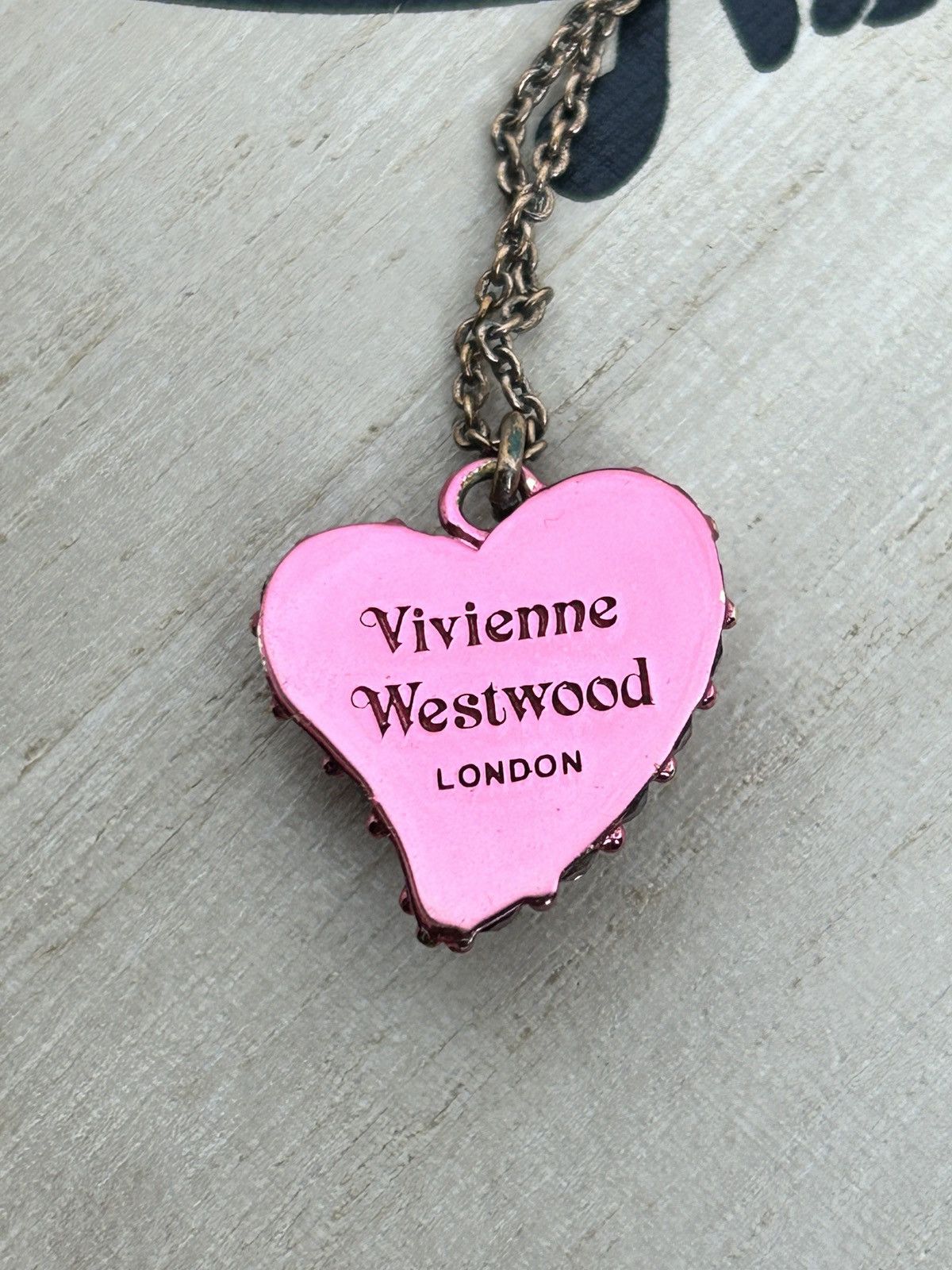 Vivienne Westwood Pink Crystal Zita Heart Pendant Necklace