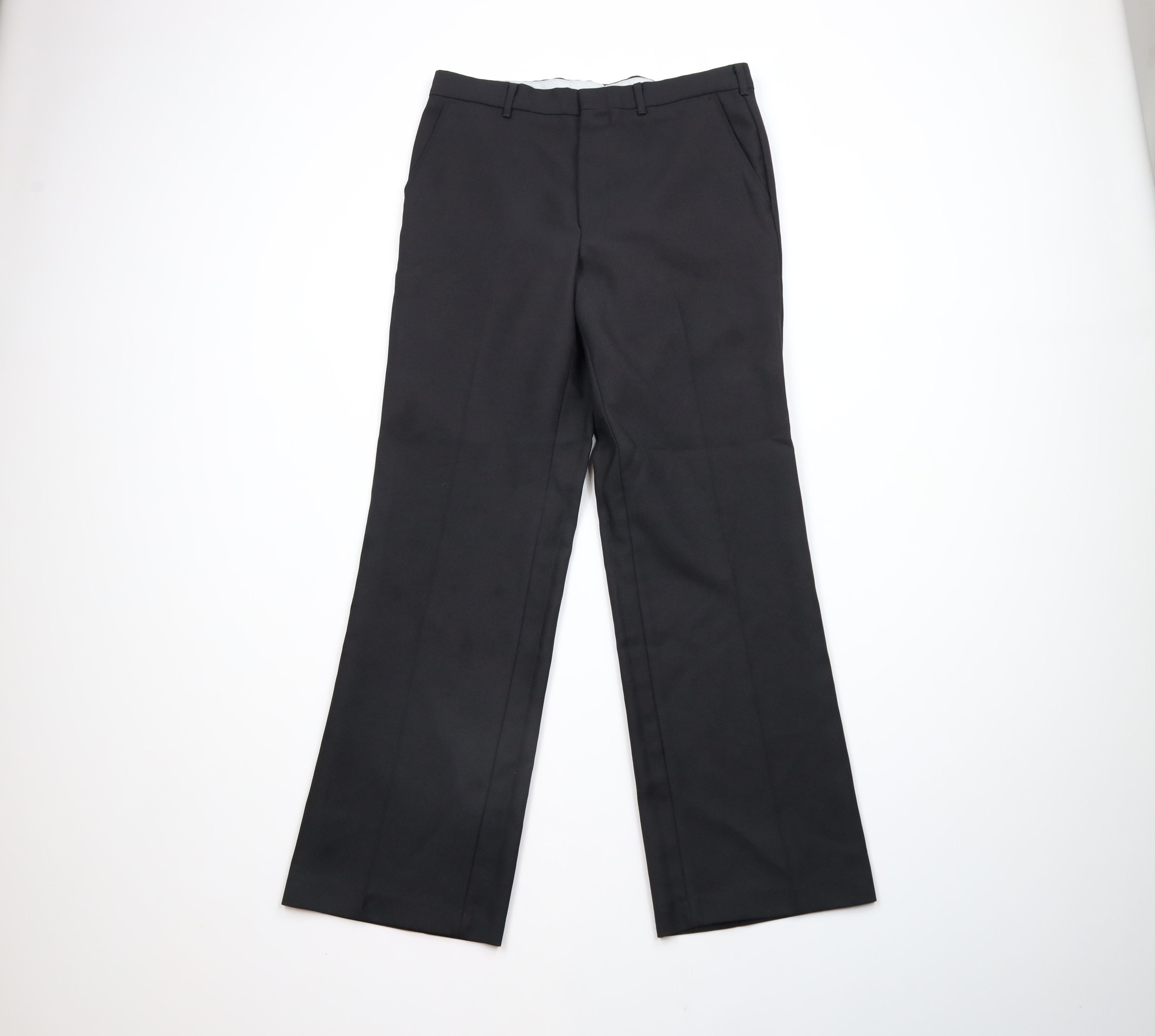 Vintage Vintage 70s Streetwear Leg Bell Bottoms Chino Pants Black Size 32 - 1 Thumbnail