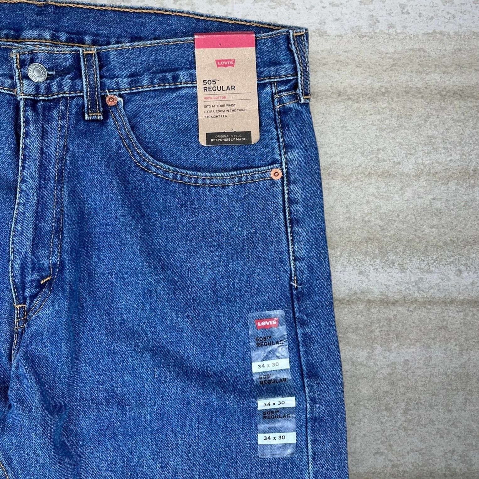 Levi's Vintage Y2K Levis Jeans 34x30 Regular Straight Medium Wash Size US 34 / EU 50 - 4 Thumbnail