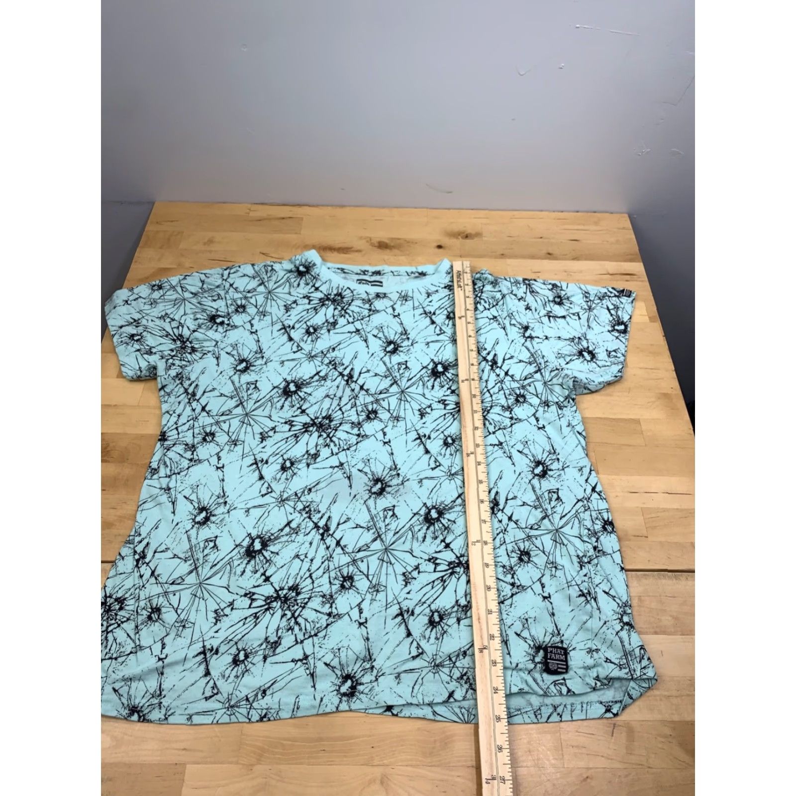 Phat Farm Phat Farm T-Shirt Mens XL Blue Abstract Glass Shattered Y2K 12181 Size US XL / EU 56 / 4 - 3 Thumbnail