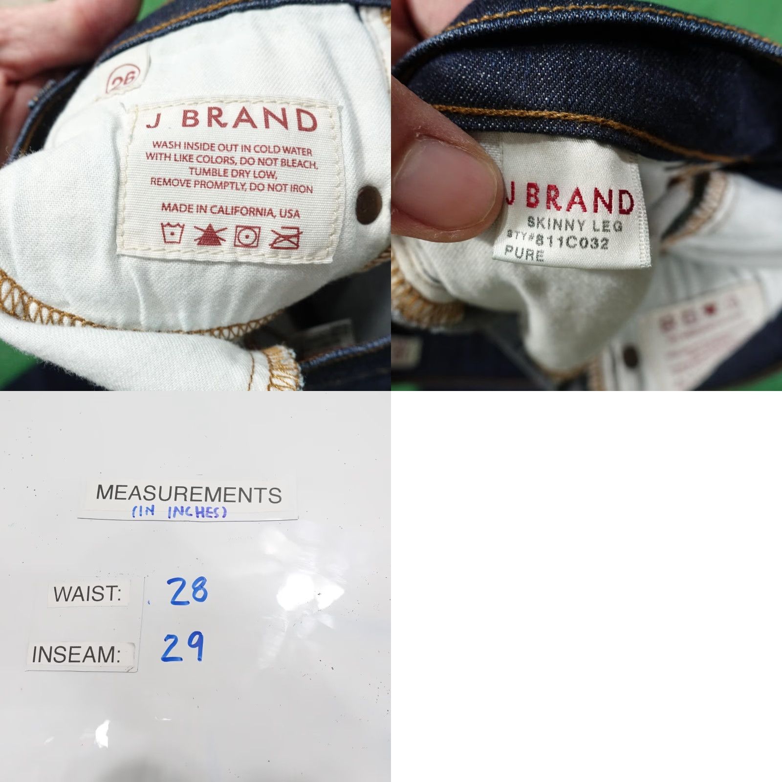 J Brand J Brand Jeans Womens 26 Blue Dark Wash Skinny Leg Stretch Denim 811C032 Size 26" / US 2 / IT 38 - 8 Thumbnail