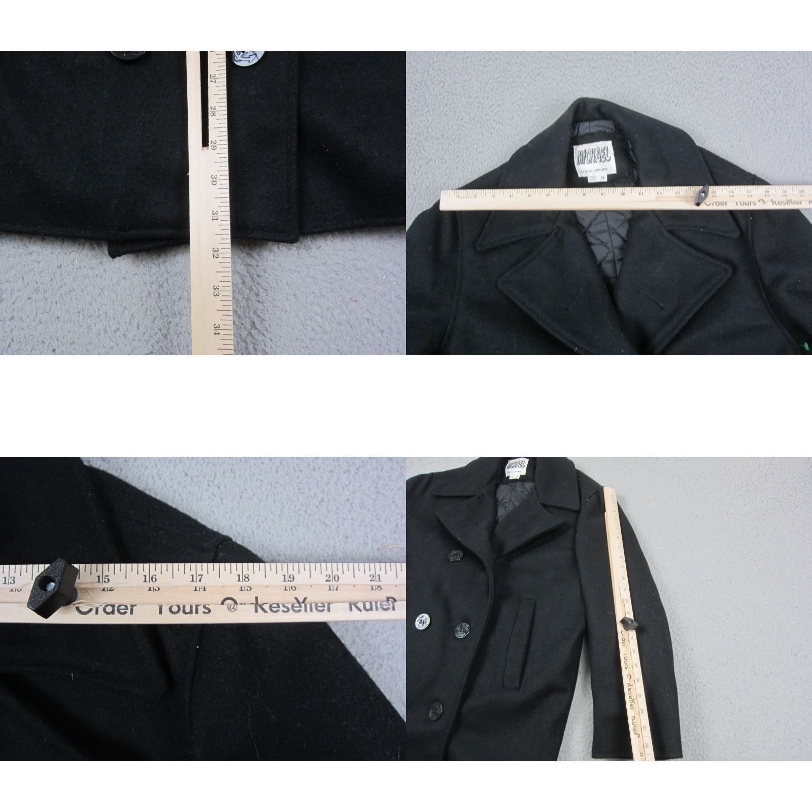 Vintage Vintage Michael Jacket Pea Coat Wool Double Breasted Black Navy Mens S Wool Ocean? Size US S / EU 44-46 / 1 - 8 Thumbnail