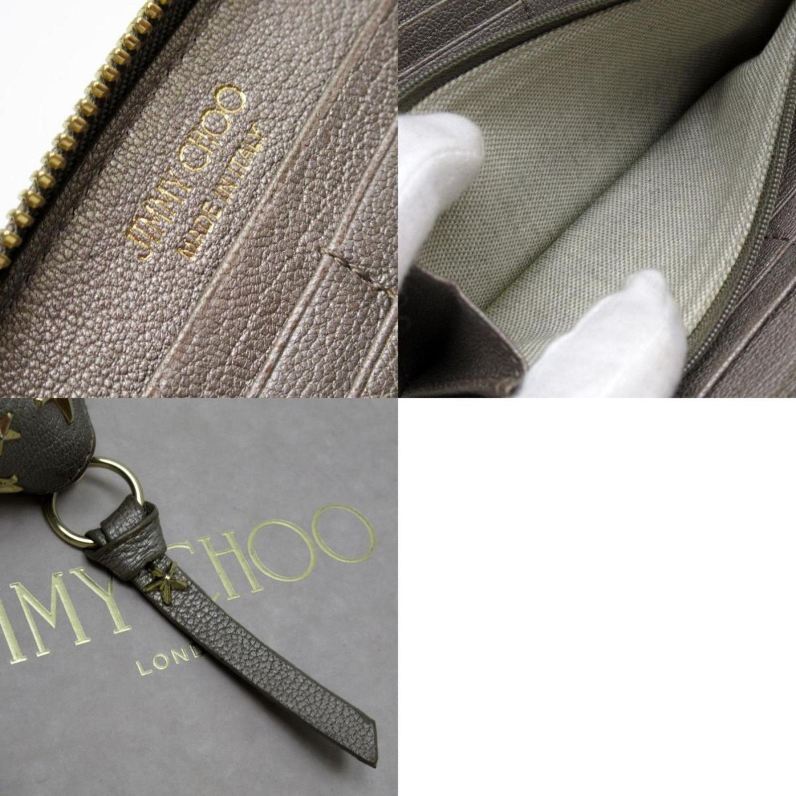 Jimmy Choo Brown Leather Star Studs