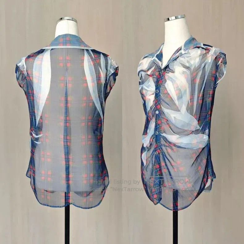 Yohji Yamamoto Yohji Yamamoto Y's Plaid Sheer Short-Sleeve Shirt Size US M / EU 48-50 / 2 - 2 Thumbnail