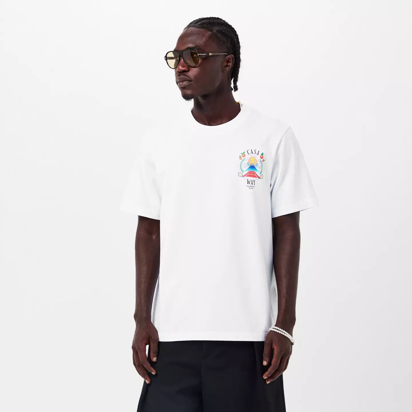 Casablanca o1g2r1mq0426 Way Mountain T-Shirt in White Size US XL / EU 56 / 4 - 3 Thumbnail