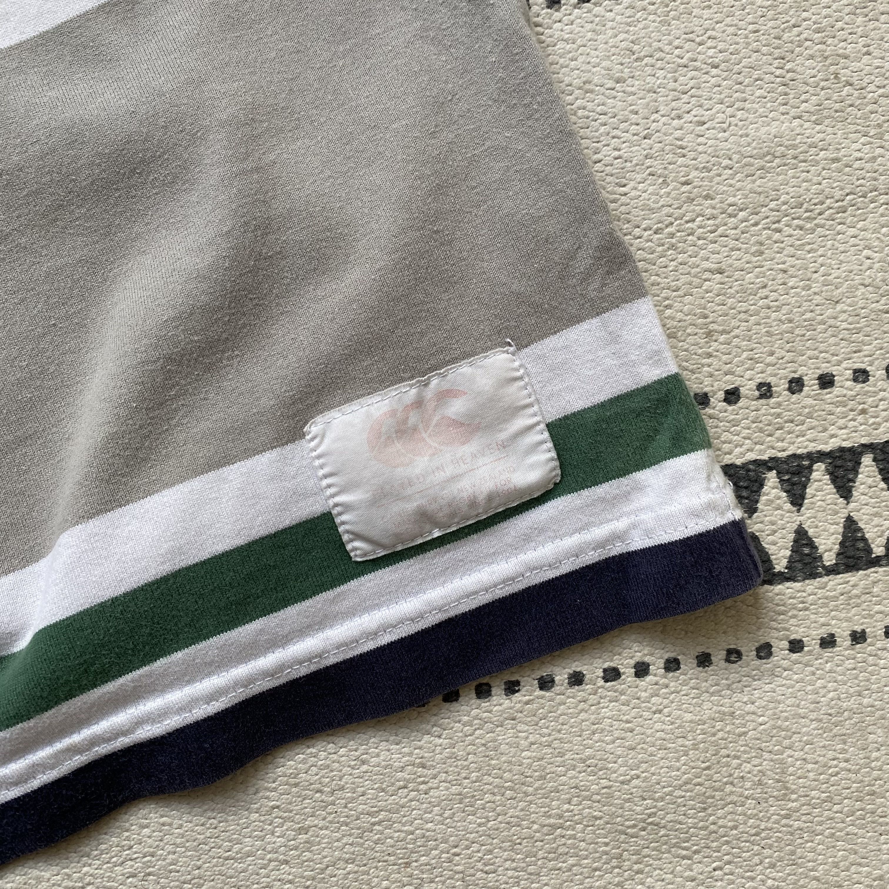 Canterbury of New Zealand 🏈 Vintage Faded Ireland rugby jersey striped polo t-shirt Size US S / EU 44-46 / 1 - 5 Thumbnail
