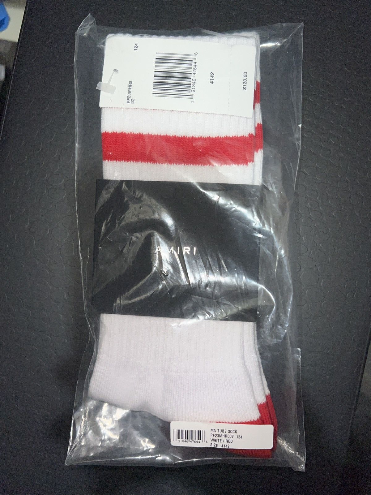 Amiri Amiri socks 120$ retail athletic MA white red men’s 41/42 Size 42 - 6 Thumbnail