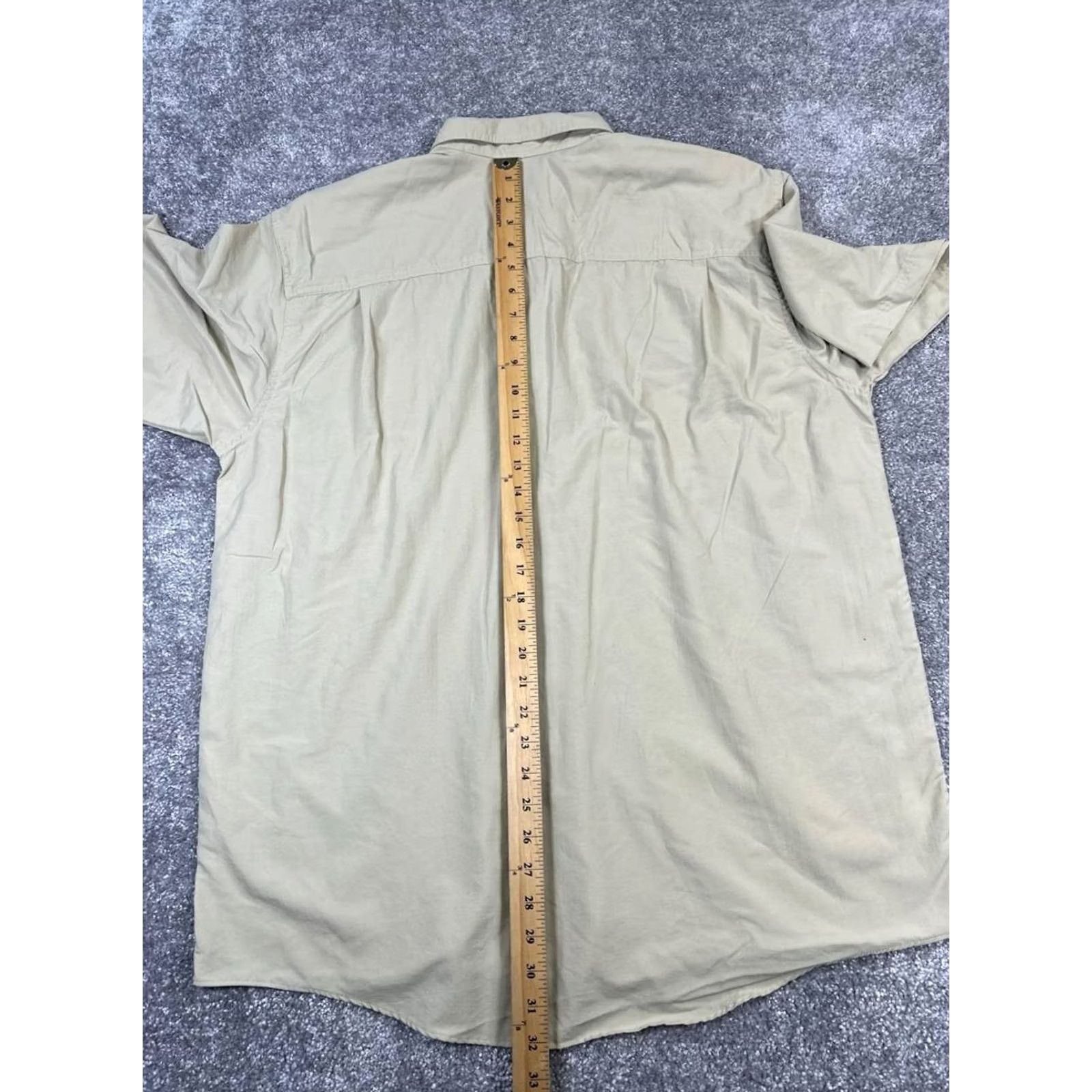 Vintage L.L.Bean Shirt Mens Large Beige Button-Up Short Sleeve Hiking Casual Size US L / EU 52-54 / 3 - 7 Thumbnail