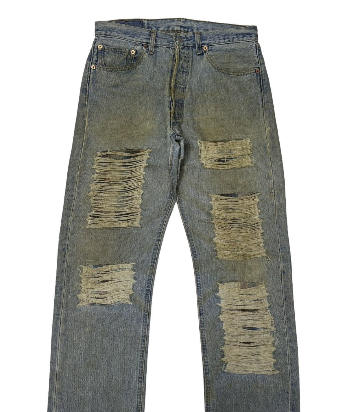 Levi's RARE‼️LEVIS 501 VINTAGE DISTRESS PATCHWORK DENIM Size US 32 / EU 48 - 2 Thumbnail