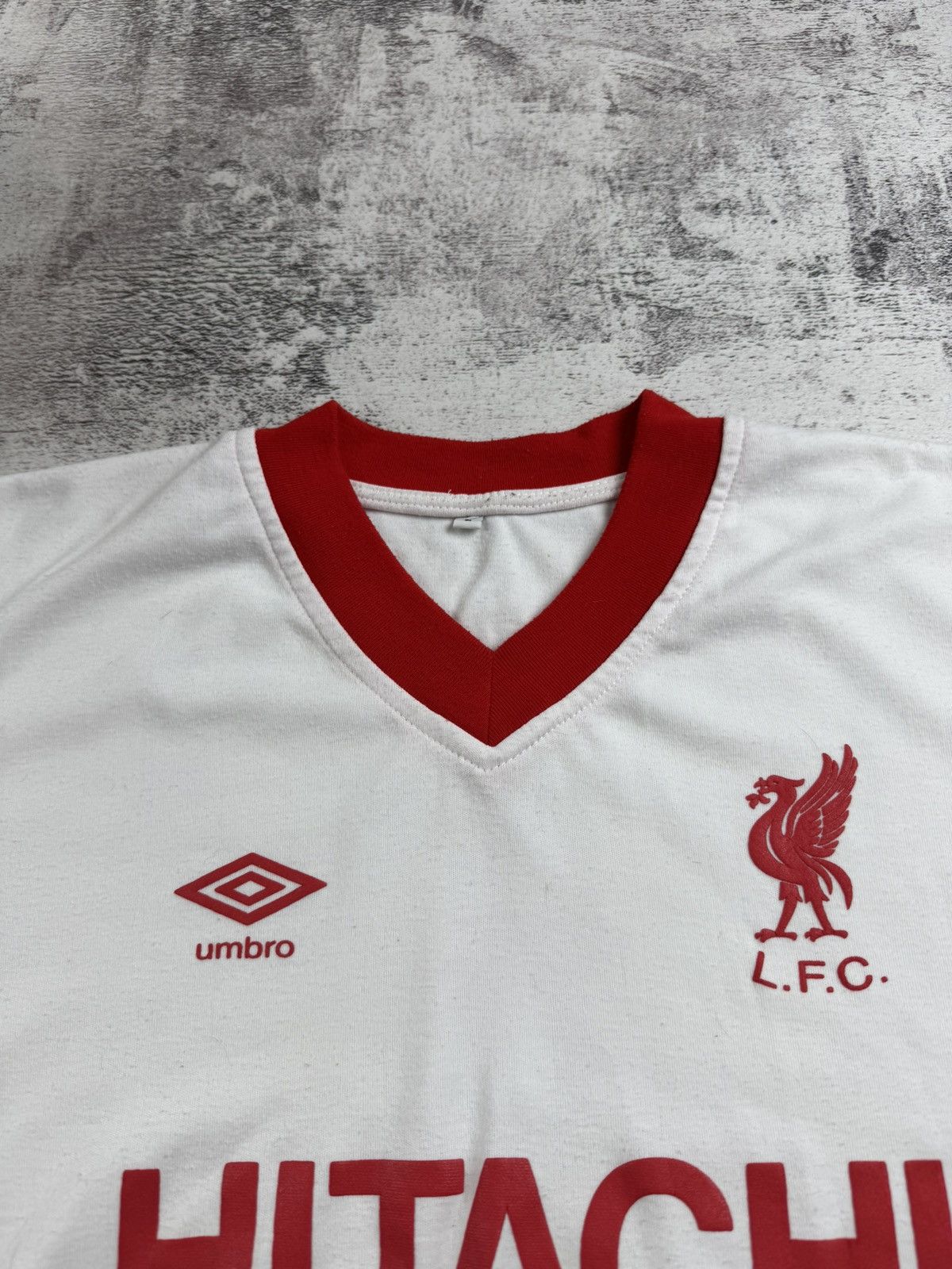 Umbro Liverpool 1979 1980 White Away Reproduction Soccer Football T Shirt Jersey Kit Size US L / EU 52-54 / 3 - 8 Thumbnail