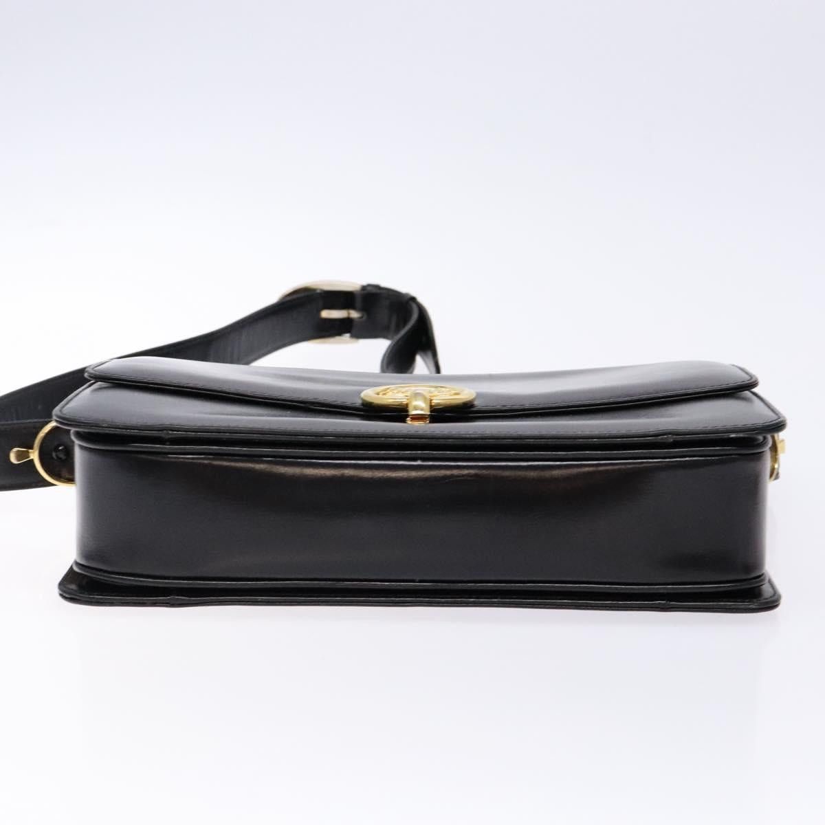 Celine CELINE Horse Carriage Shoulder Bag Leather Black Gold Size ONE SIZE - 9 Thumbnail