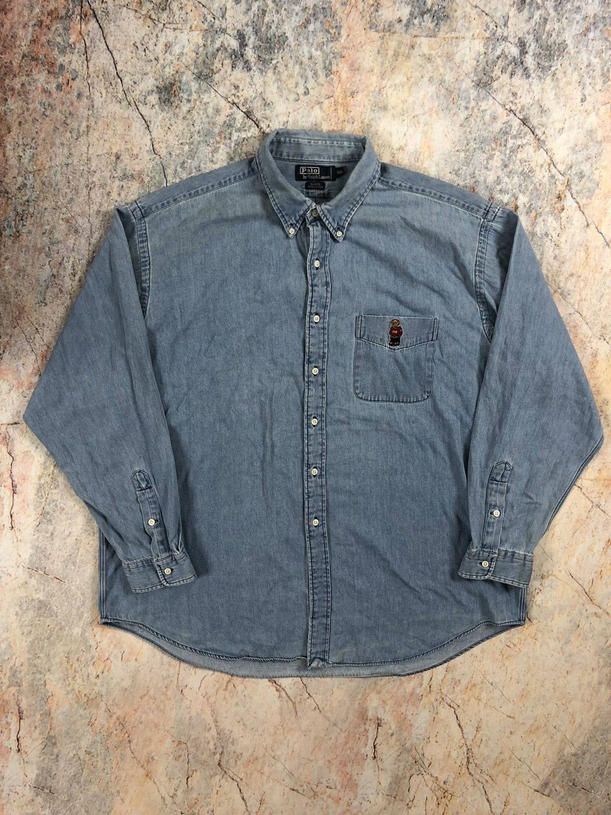 Polo Ralph Lauren × Vintage Polo Ralph Lauren vintage bear denim shirt Size US XXL / EU 58 / 5 - 1 Thumbnail