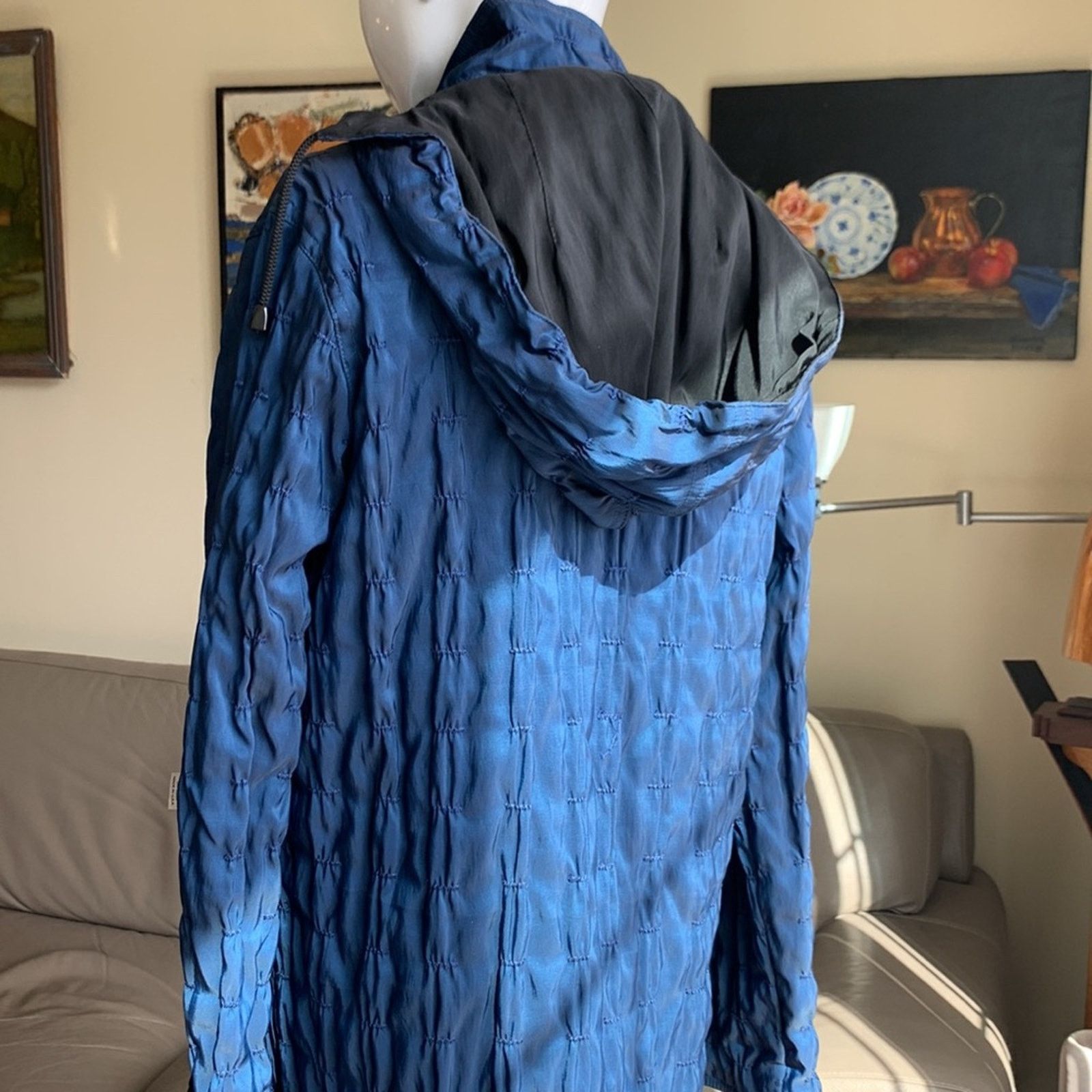 Vintage Mycra pac reversible blue travel raincoat jacket Size XS / US 0-2 / IT 36-38 - 3 Thumbnail