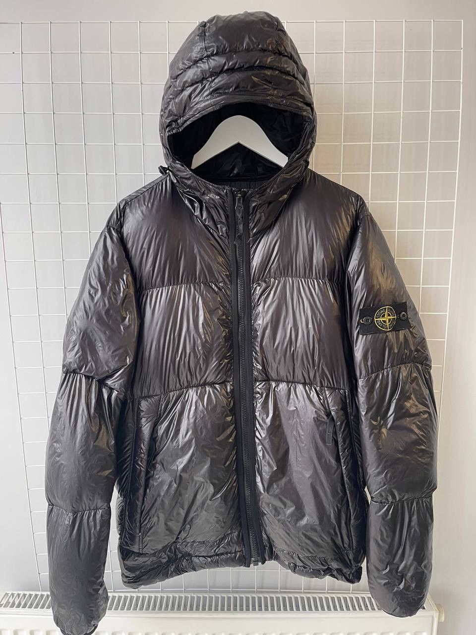 image of Stone Island Pertex Quantum Y Down Jacket in Black, Men's (Size XL)