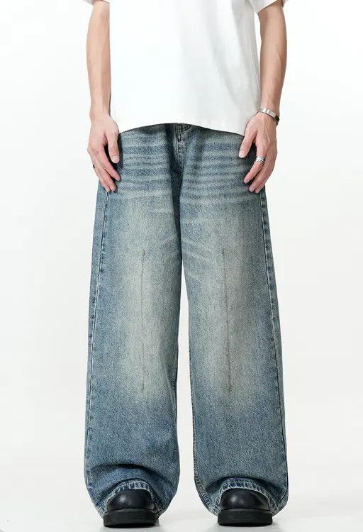 VIBE American retro street loose wide-leg casual straight jeans Size US 32 / EU 48 - 1 Thumbnail