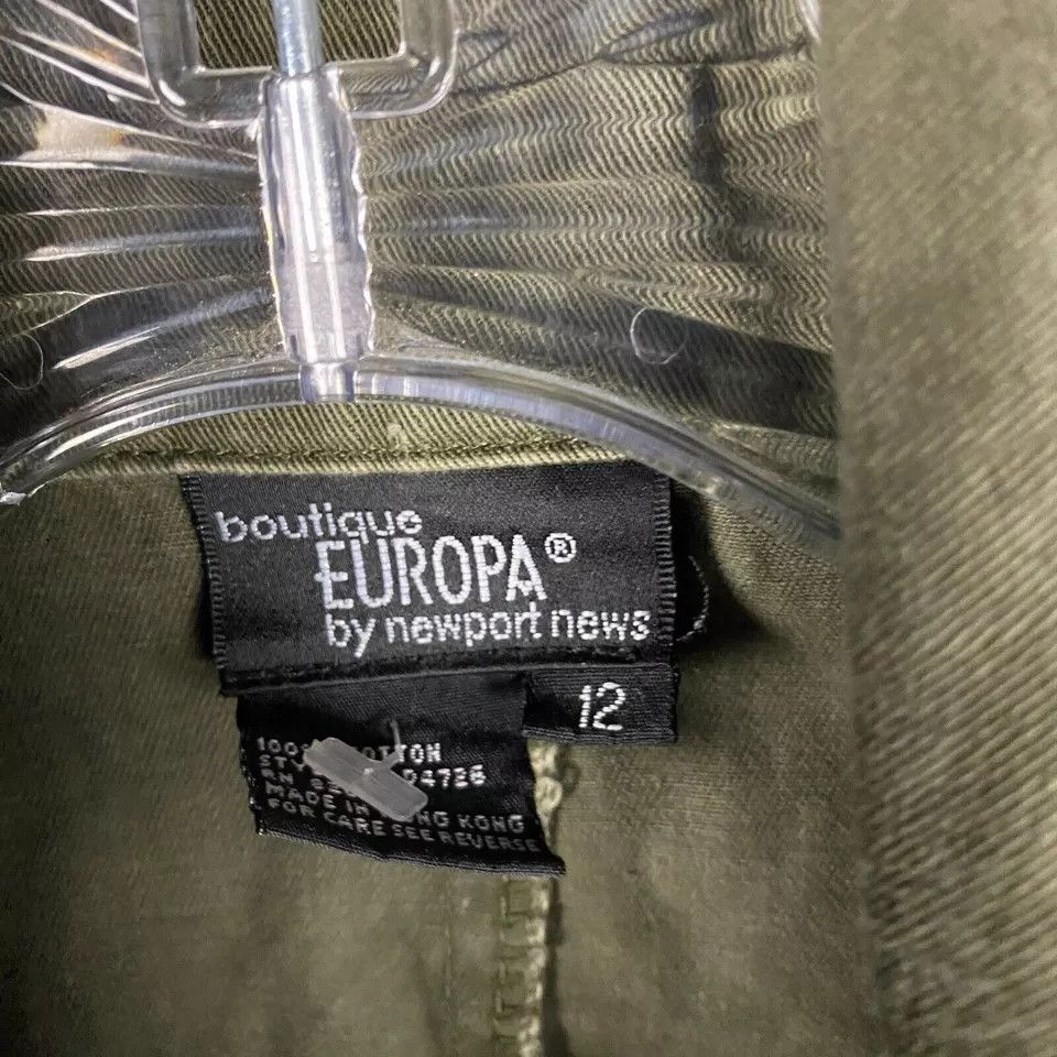 Other Europa Dress Women's 12 Button Up Sleeveless Green Cotton Size XL / US 12-14 / IT 48-50 - 3 Thumbnail