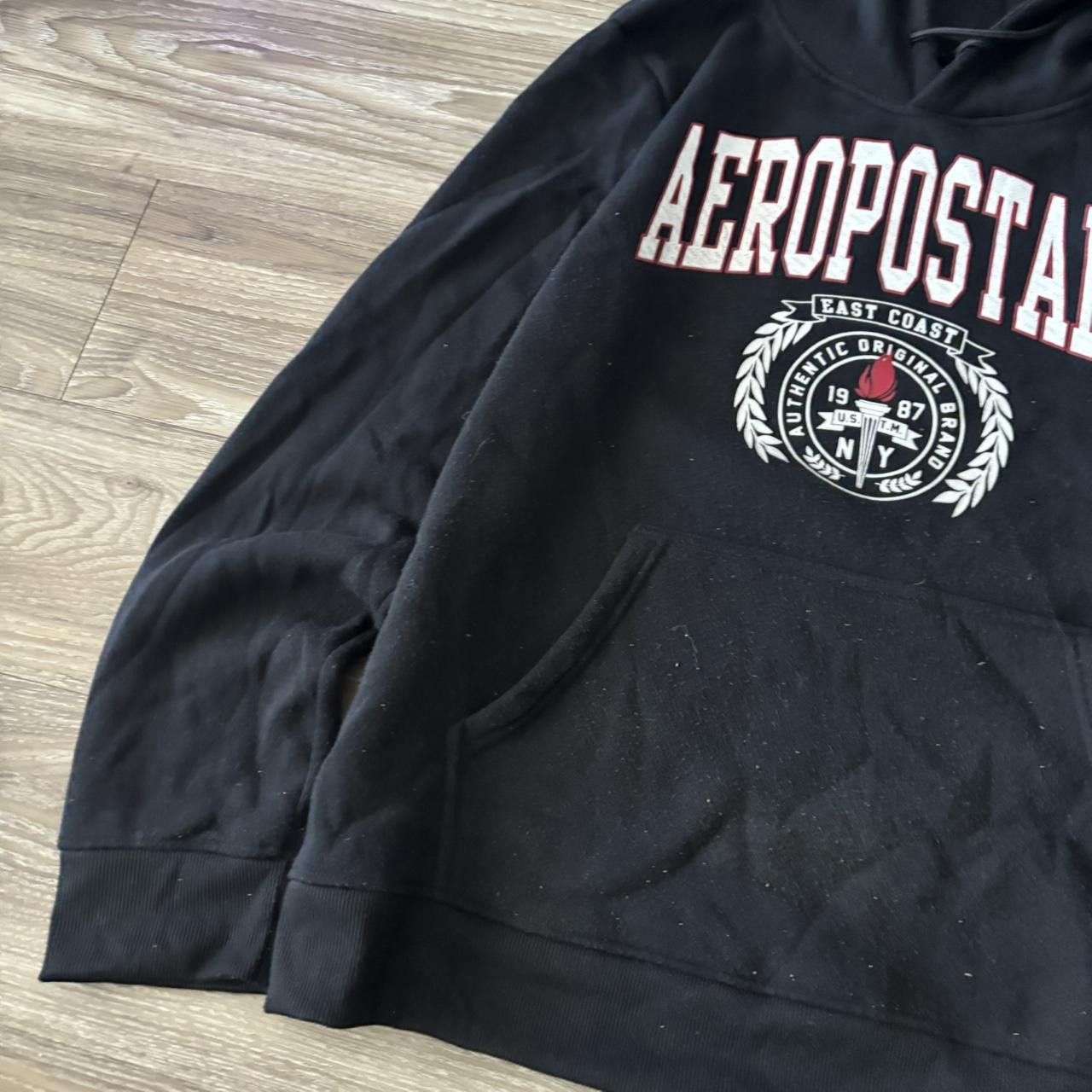 Aeropostale Crazy Vintage Y2K/2000s Black Aeropostale Streetwear Skater Hoodie! Size 2XL Size US XXL / EU 58 / 5 - 3 Thumbnail