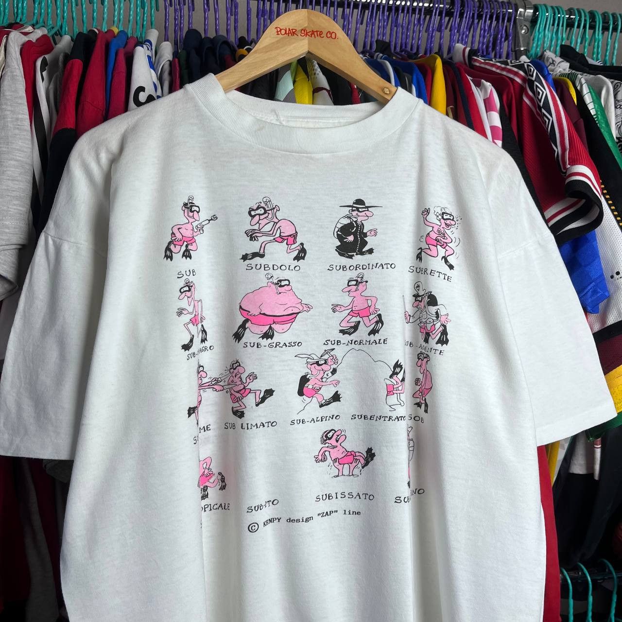 Vintage KENPY design ZAP line Funny Humor Ironic Print Tshirt Size US XL / EU 56 / 4 - 2 Thumbnail