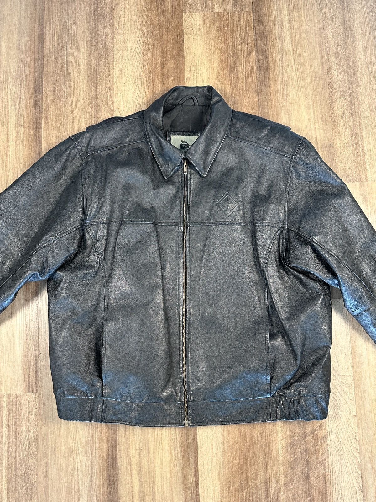 Vintage Burk’s Bay Genuine Leather Napa Jacket Motorcycle Jacket XXL Size US XXL / EU 58 / 5 - 1 Thumbnail