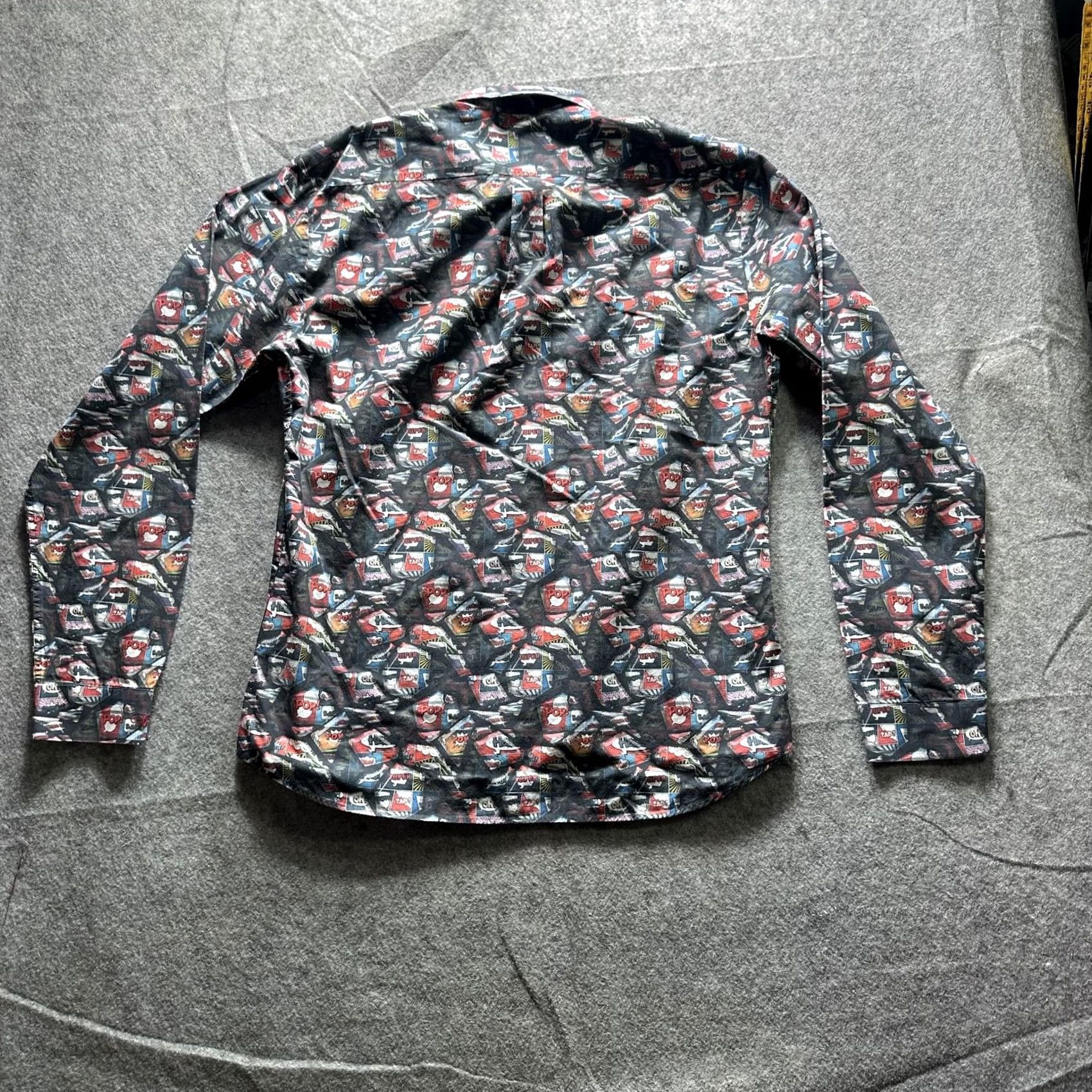 Jared Lang Jared Lang Shirt Mens L Black Comic Book Graphic Button Up Long Sleeve Size US L / EU 52-54 / 3 - 7 Thumbnail